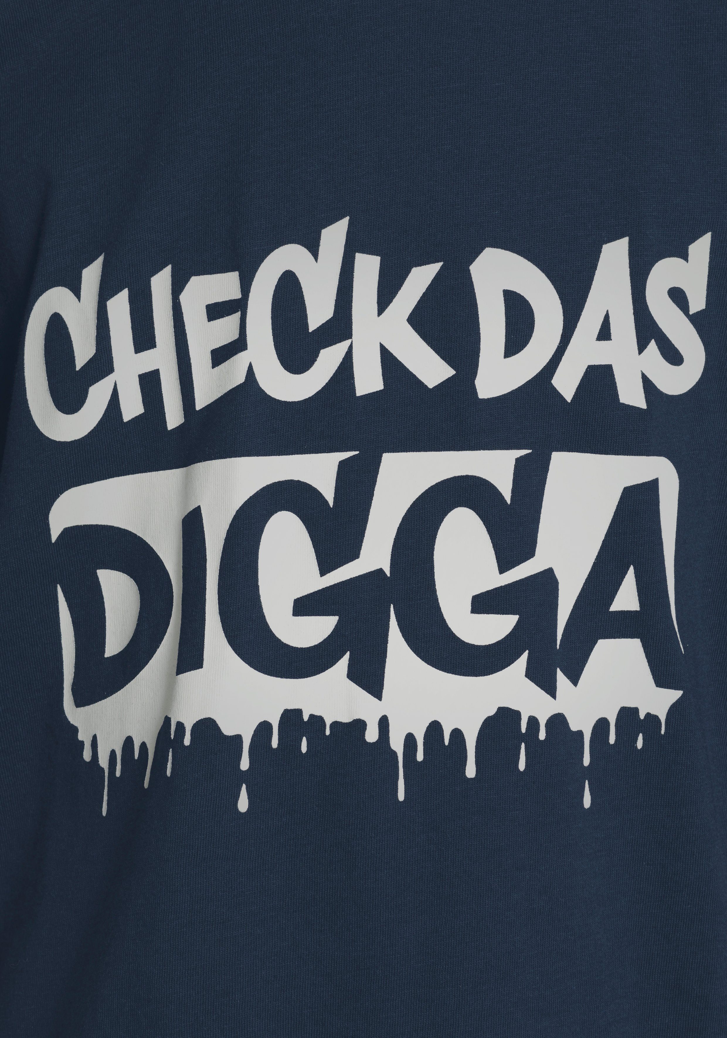 KIDSWORLD T-shirt CHECK DAS DIGGA Korte mouwen, basic pasvorm, bedrukt, ronde hals