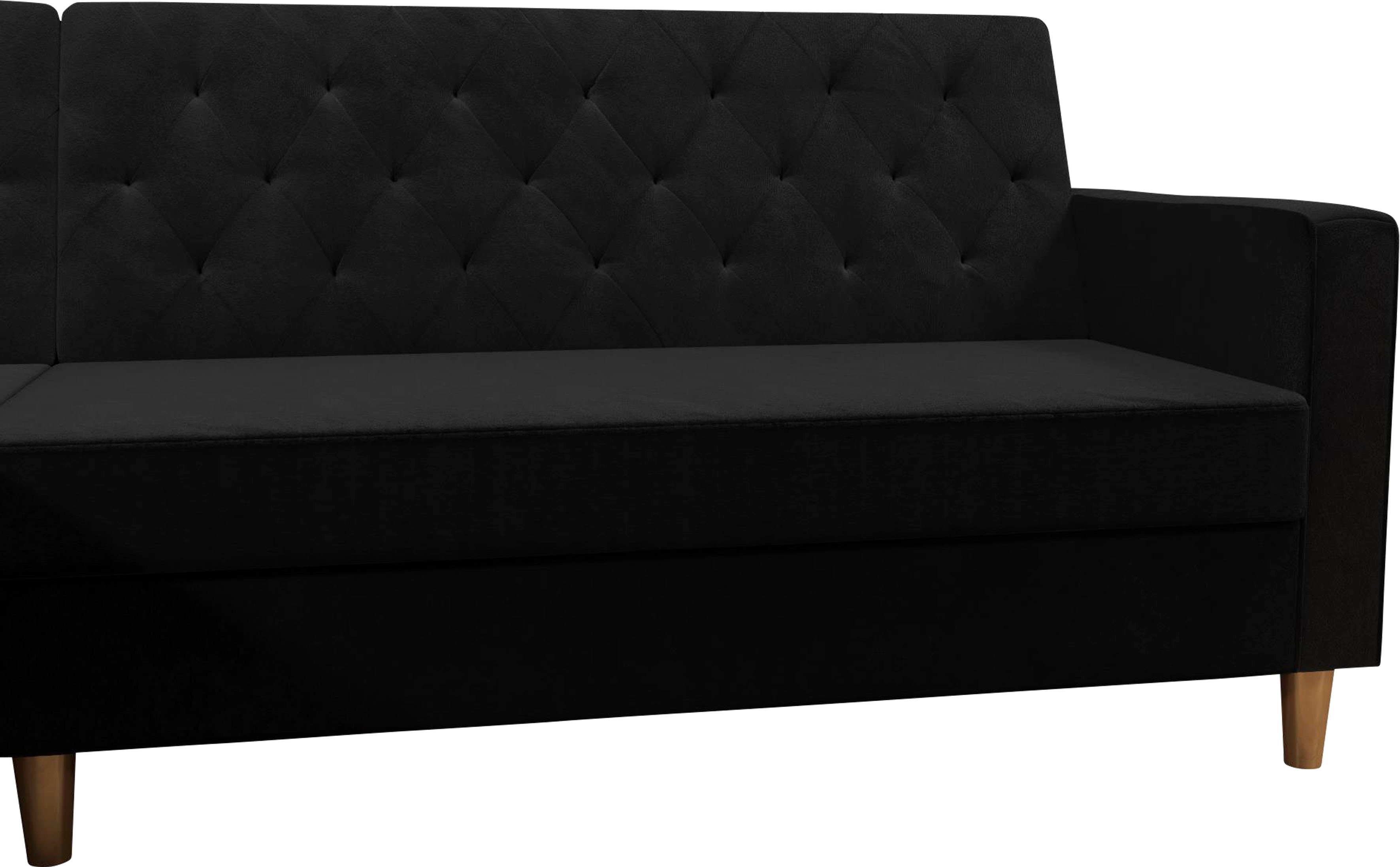 CosmoLiving by Cosmopolitan Hoekbank Liberty, L-vorm met slaapfunctie, récamier aan beide kanten te monteren, zithoogte 43 cm