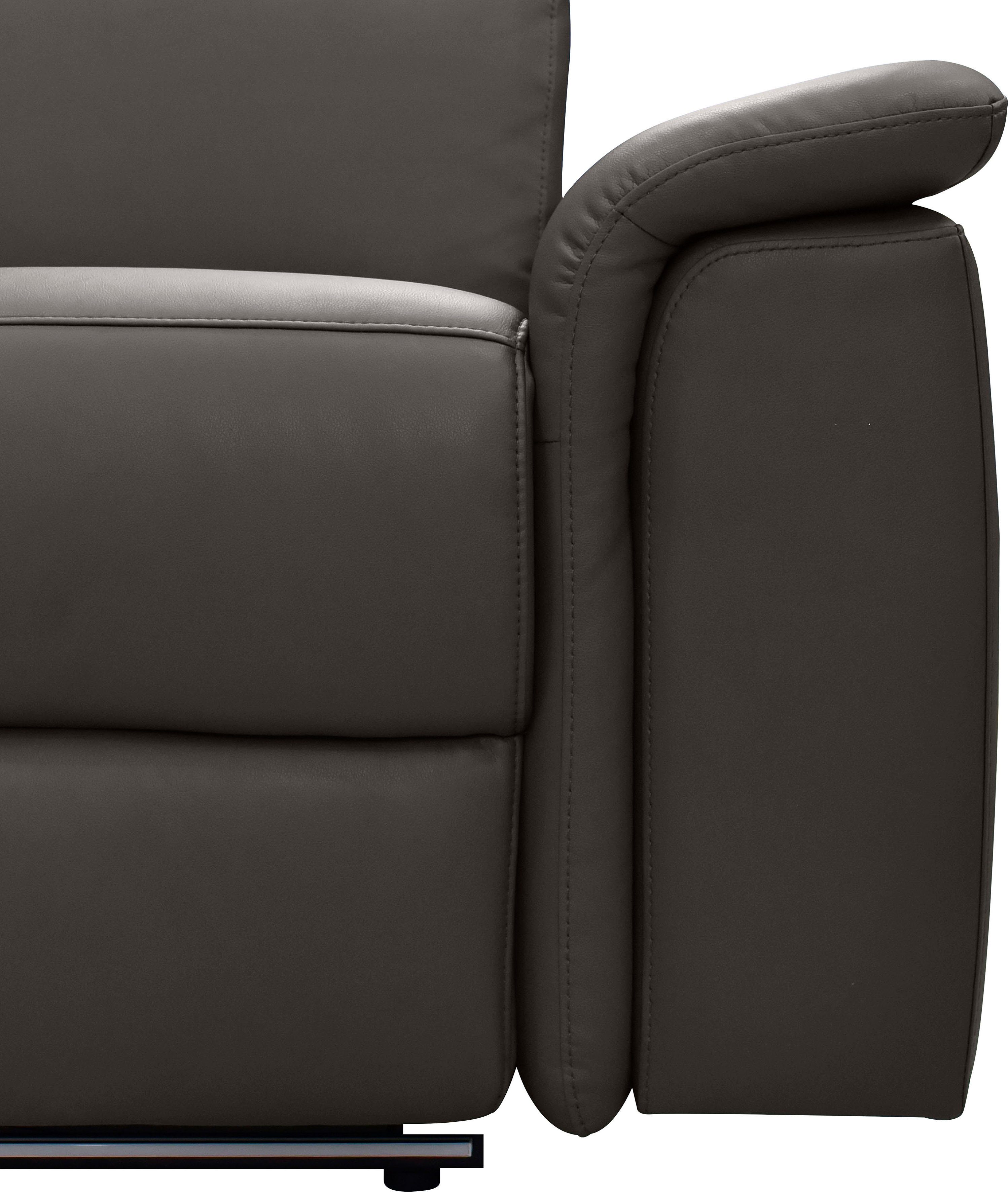 Places of Style Hoekbank Pareli, L-model, 259 cm, met récamier, echt leer, imitatieleer, weefstof