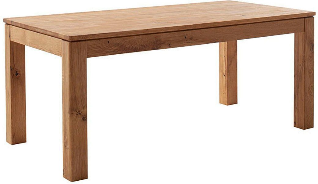 MCA furniture Eettafel ETNA 4-poot tafel Massief hout, doorlopende lamel, blokvoet 10x10 cm, tafelblad 2,5 cm