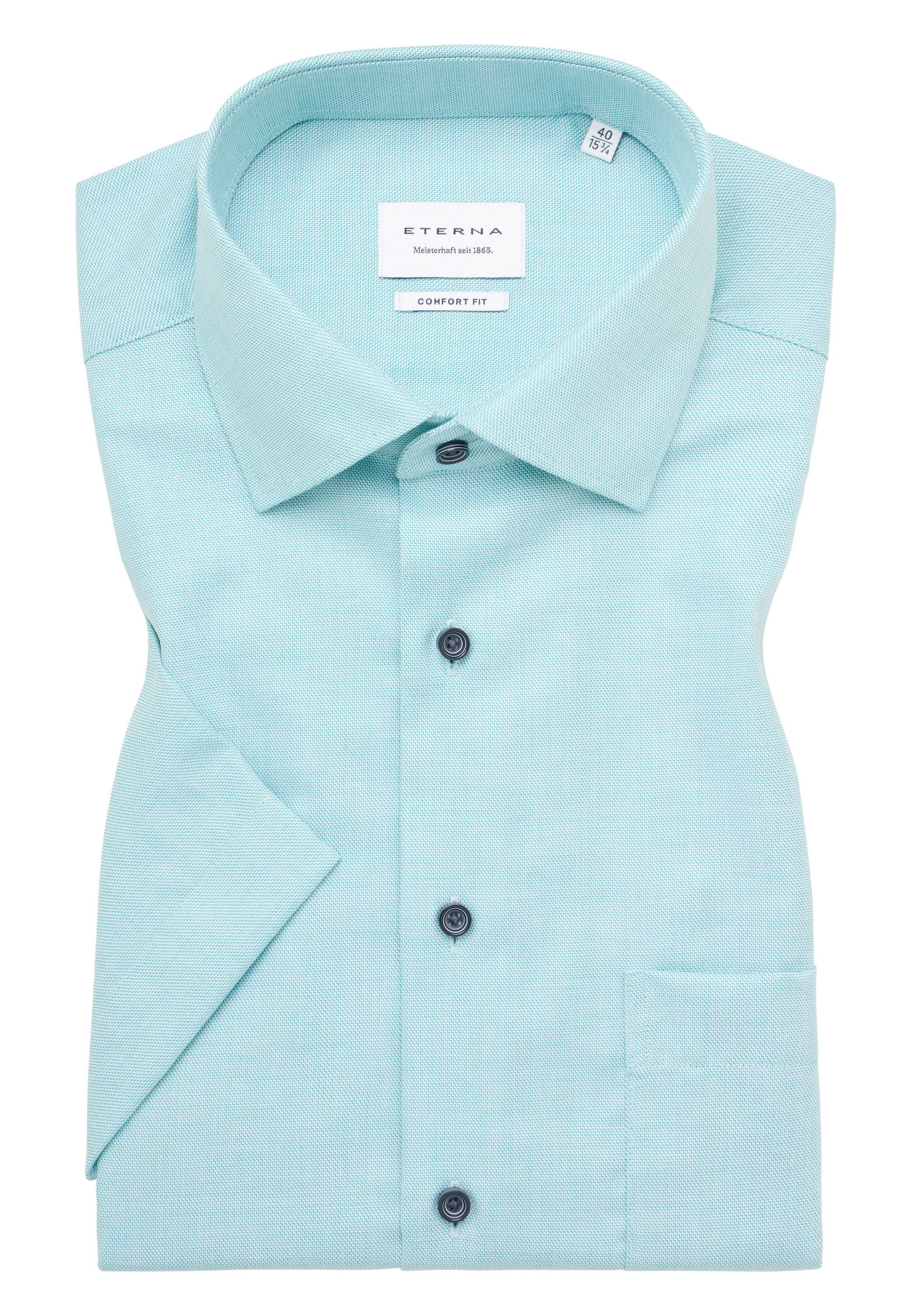 Eterna Overhemd met korte mouwen Comfort fit NON IRON (strijkvrij)