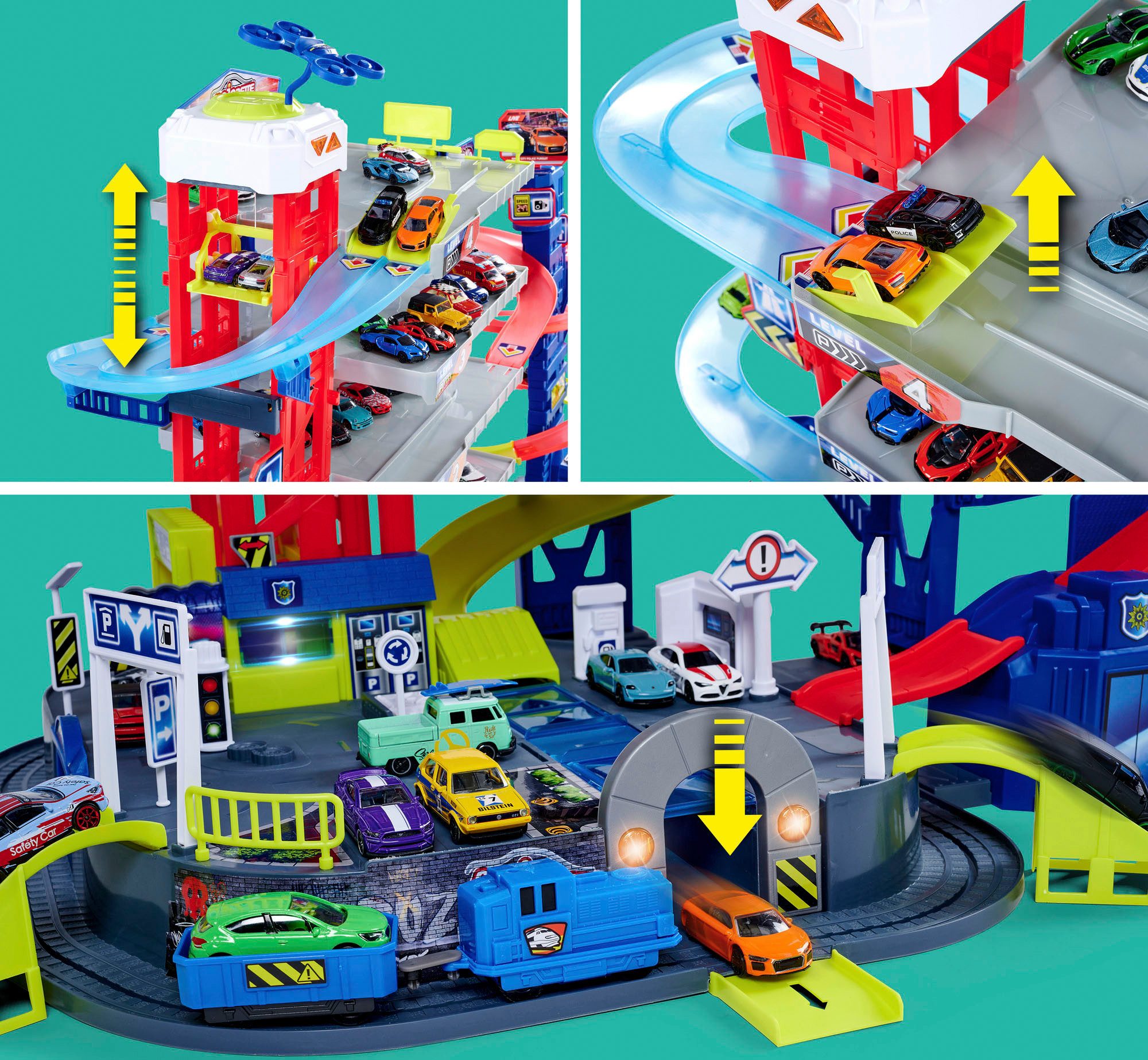 majORETTE Speel-parkeergarage Chase Center+5 vehicles