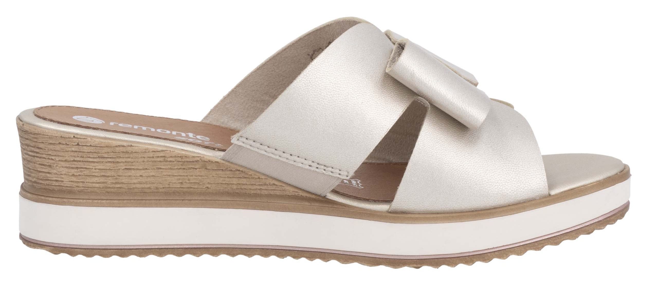 Remonte Slippers , sleehak, zomerschoen met mooie sierstrik