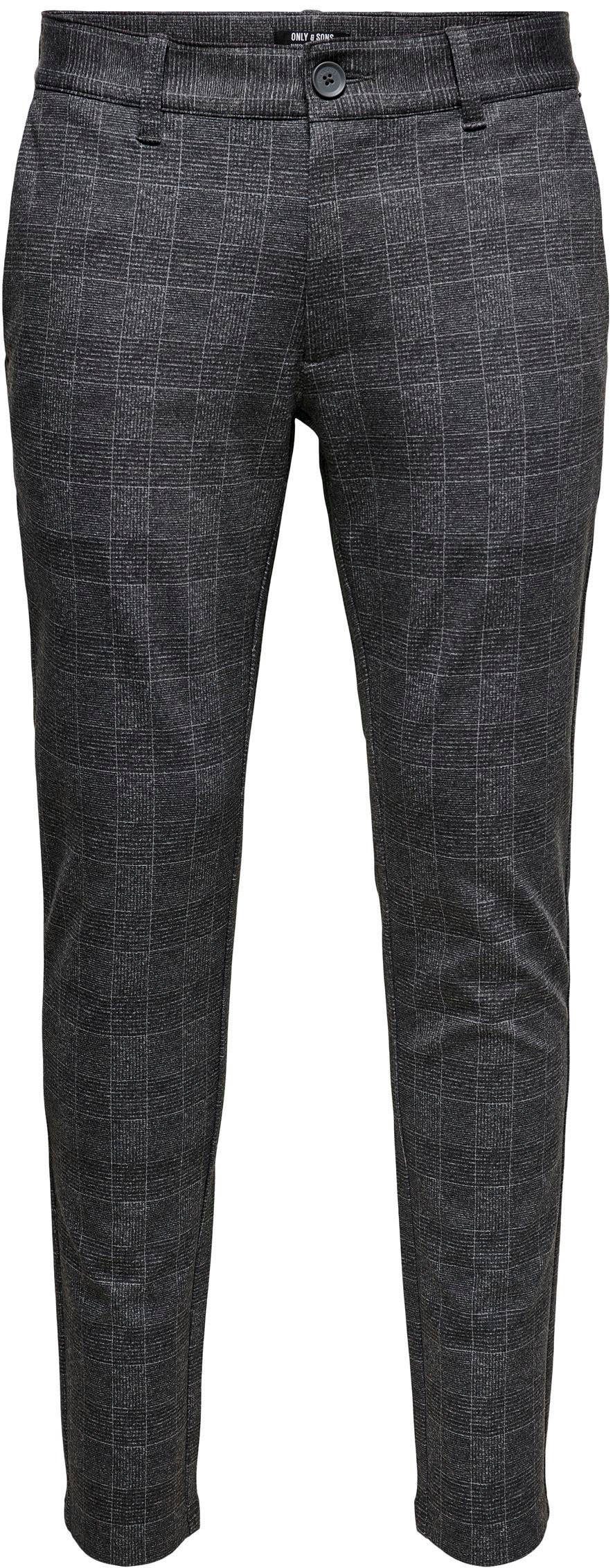 ONLY & SONS Chino MARK CHECK PANTS heren chino's maat 33 zwart