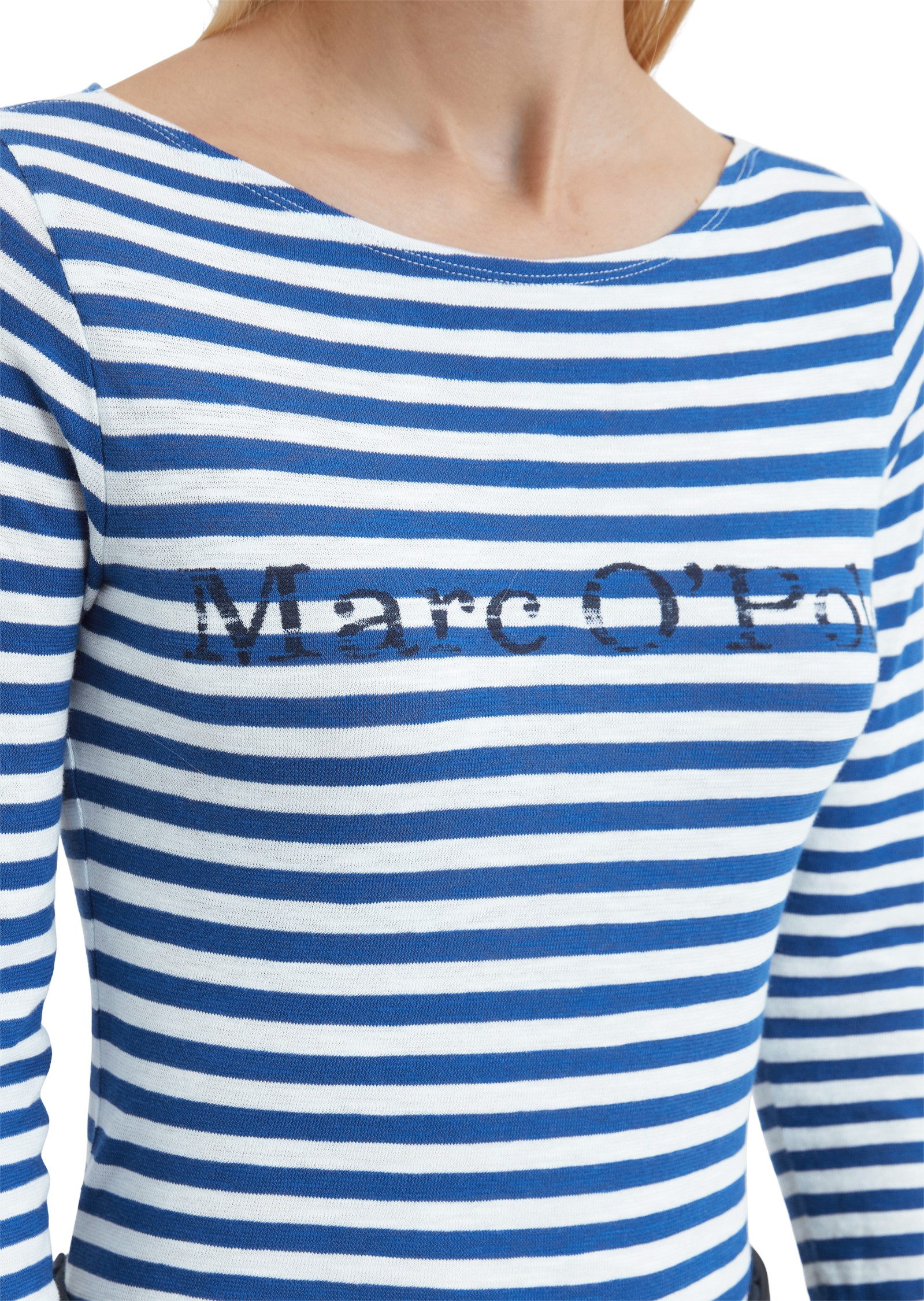 Marc O'Polo Shirt met lange mouwen met contrasterende logo-print op de borst