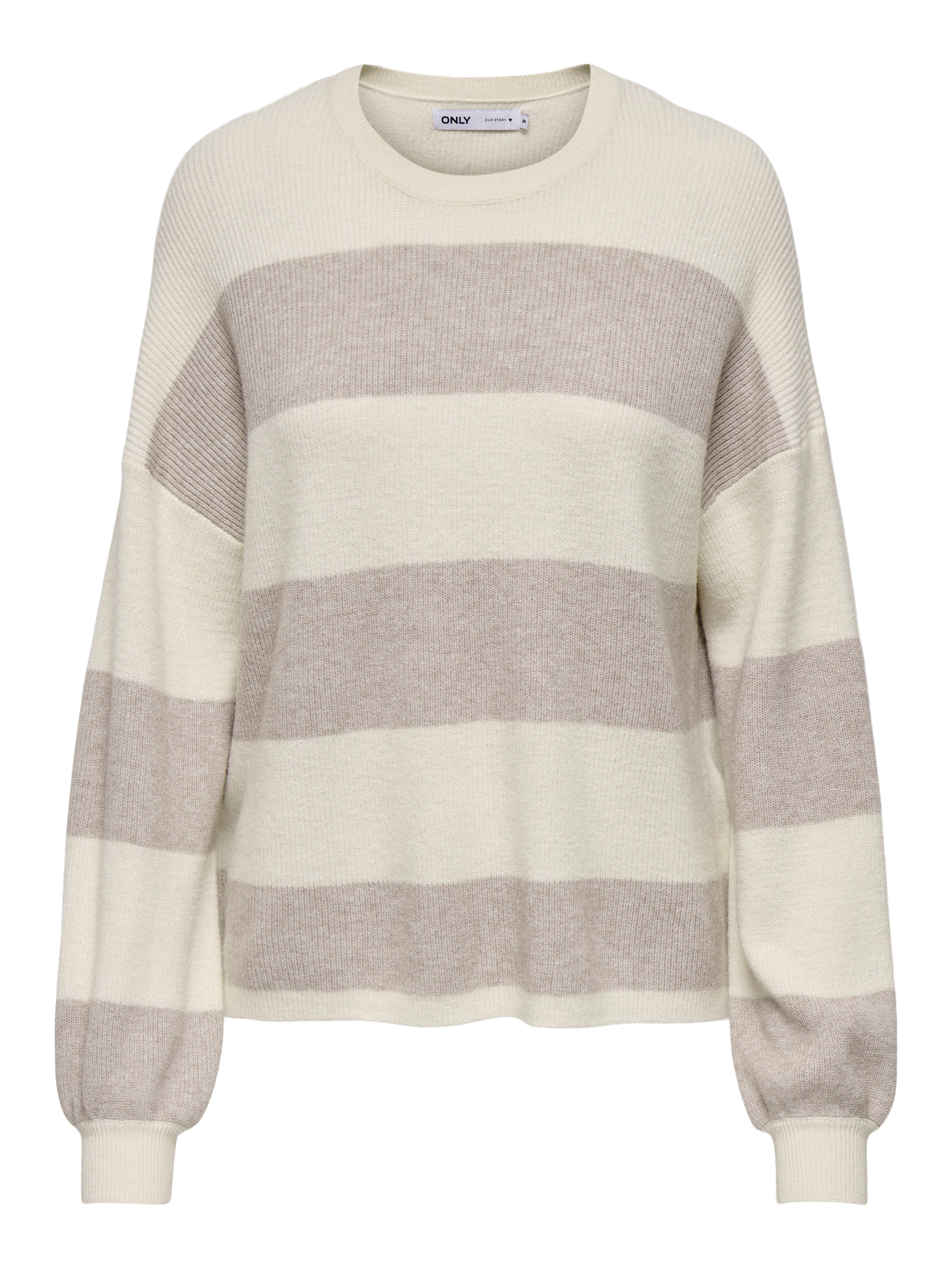 Only Gebreide trui ONLATIA L S STRIPE PULLOVER KNT NOOS