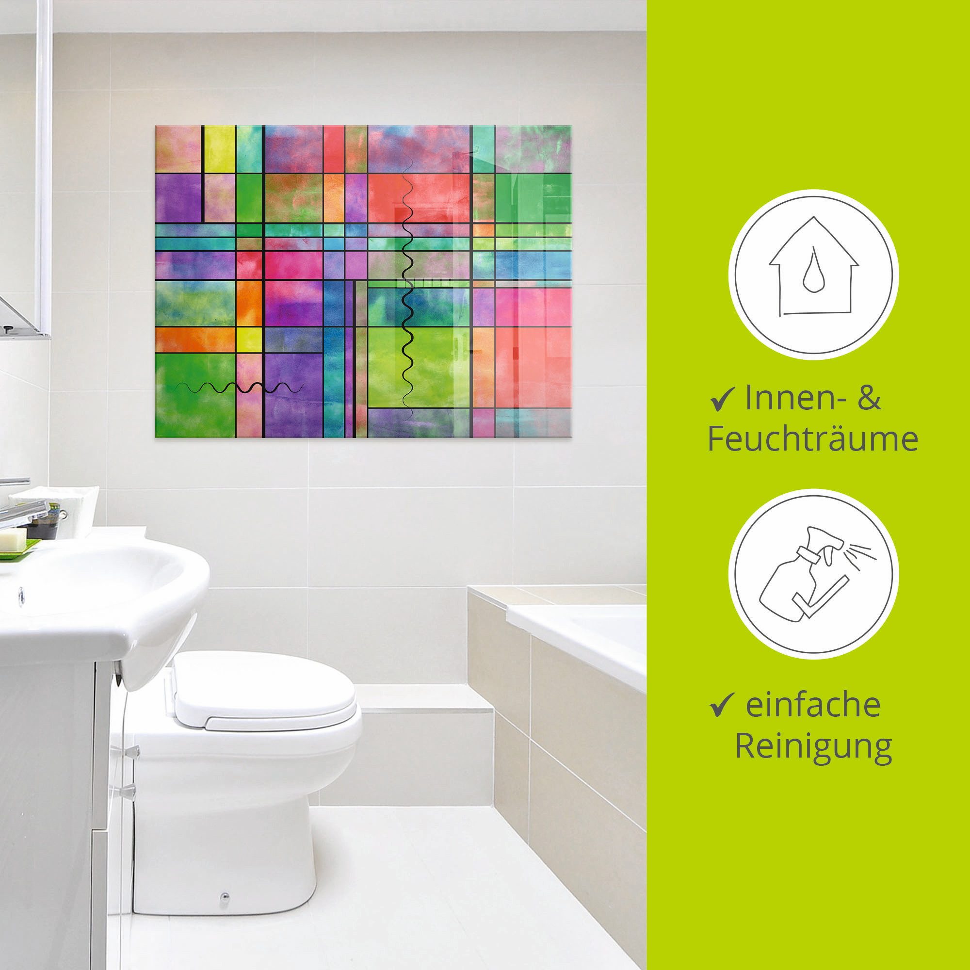 Artland Print op glas Multicolour Abstract in verschillende maten