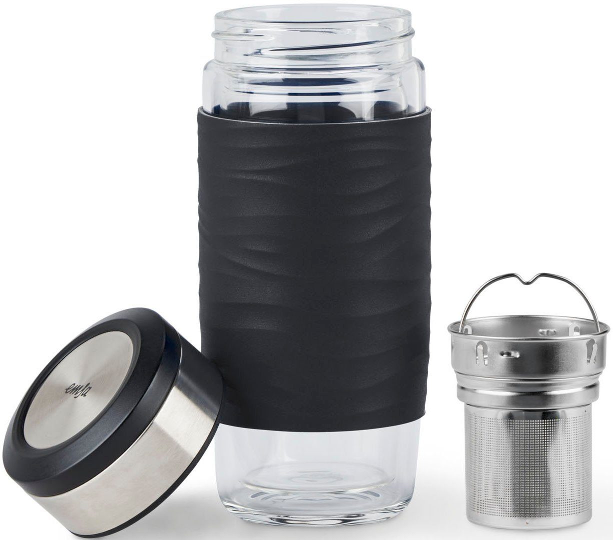 Emsa Thermosbeker Tea Mug Theekop, 400 ml, 100% dicht, 3-delig, met uitneembaar theefilter (set, 3-delig)
