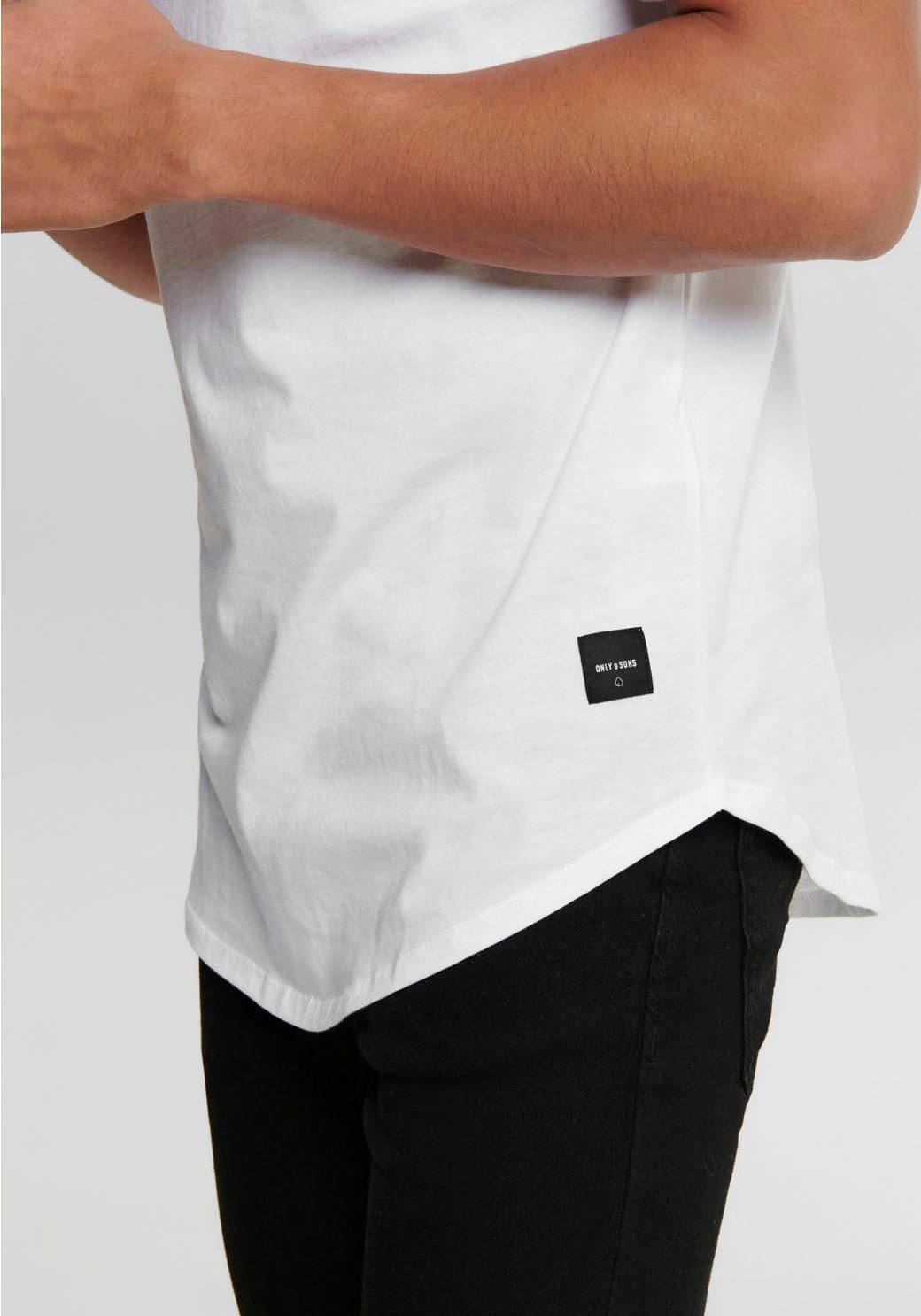 ONLY & SONS Shirt met ronde hals ONSMATT LONGY TEE