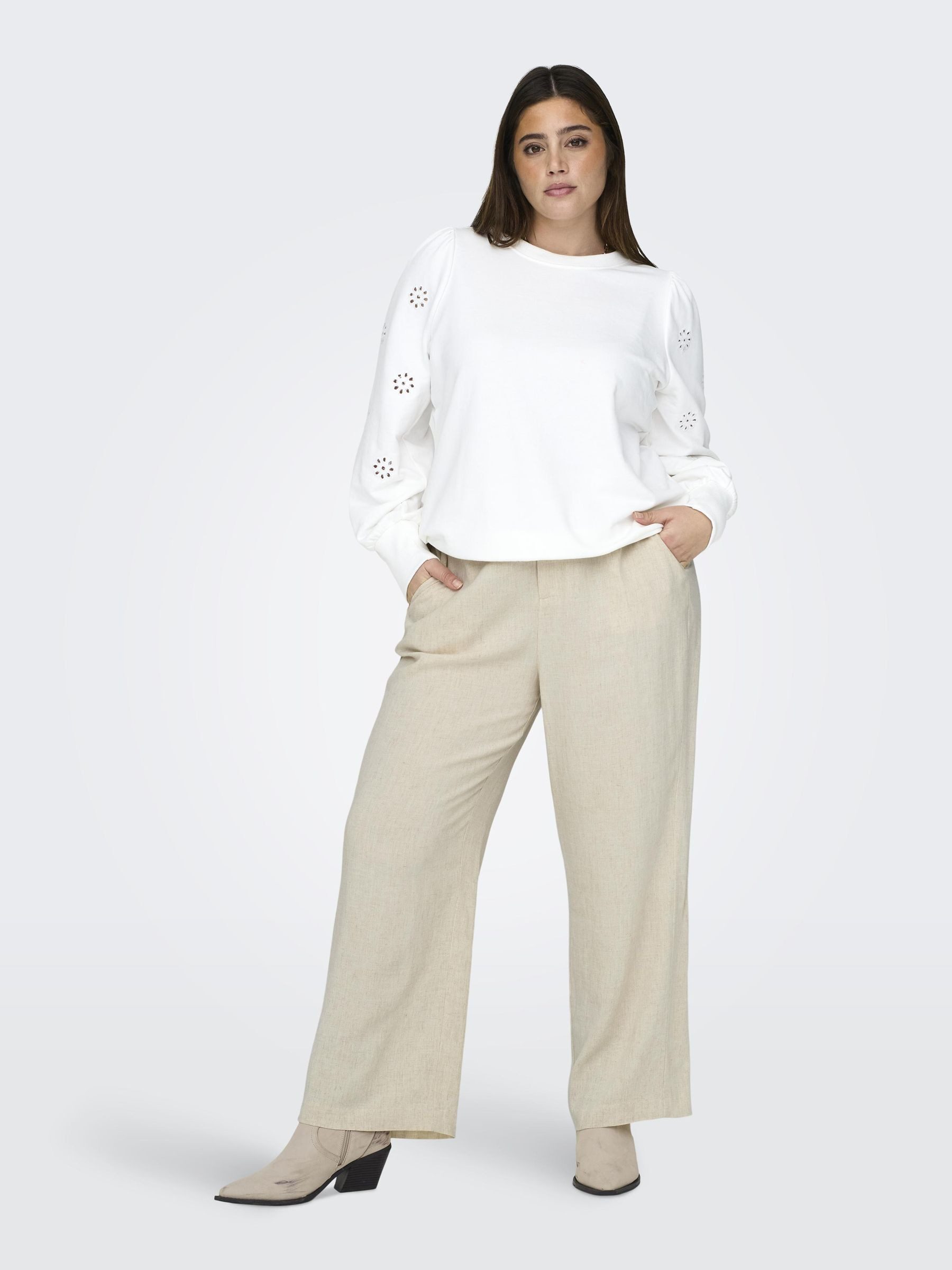 ONLY CARMAKOMA Pantalon CARAGNES MW LINEN BL MEL PANT TLR