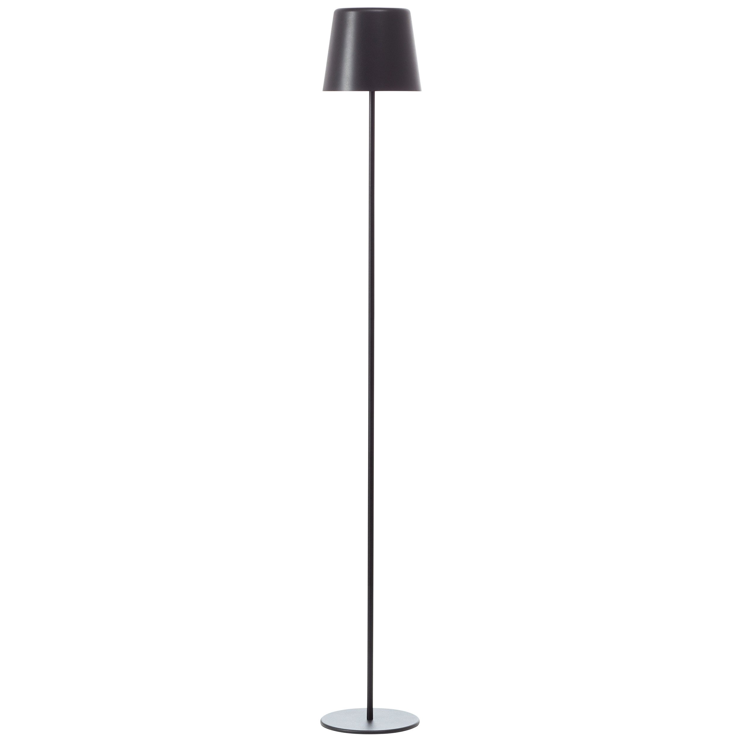 Brilliant Leuchten Led-vloerlamp voor buiten Kaami - mobiele LED buiten vloerlamp Accu-aangedreven, 129 cm, 350 lm, 3000 K, 3-traps dimbaar, metaal