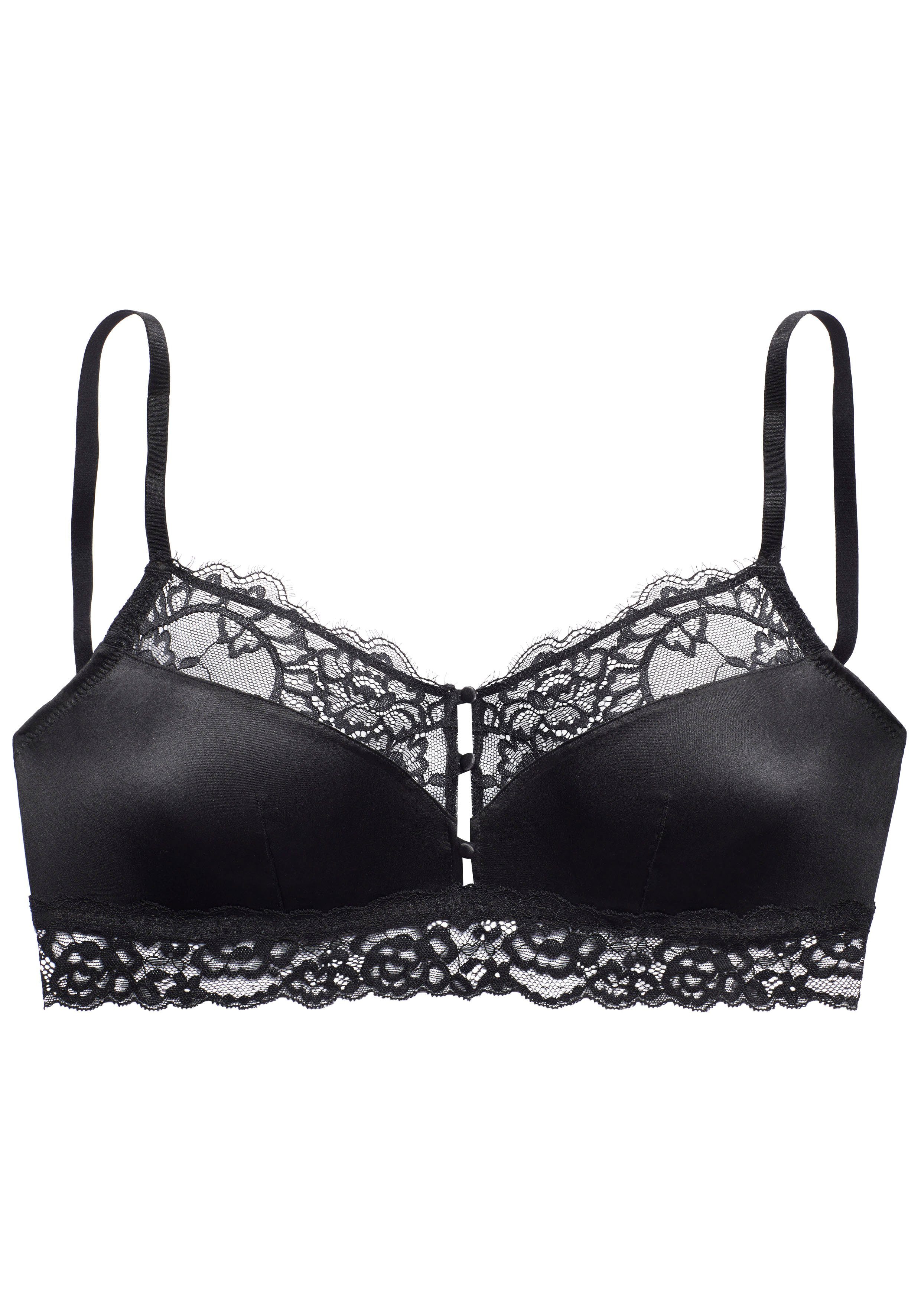 Lascana Bralette-bh Alana zonder beugels gemaakt van hoogwaardige kwaliteit met hoog gehalte aan zijde, lingerie