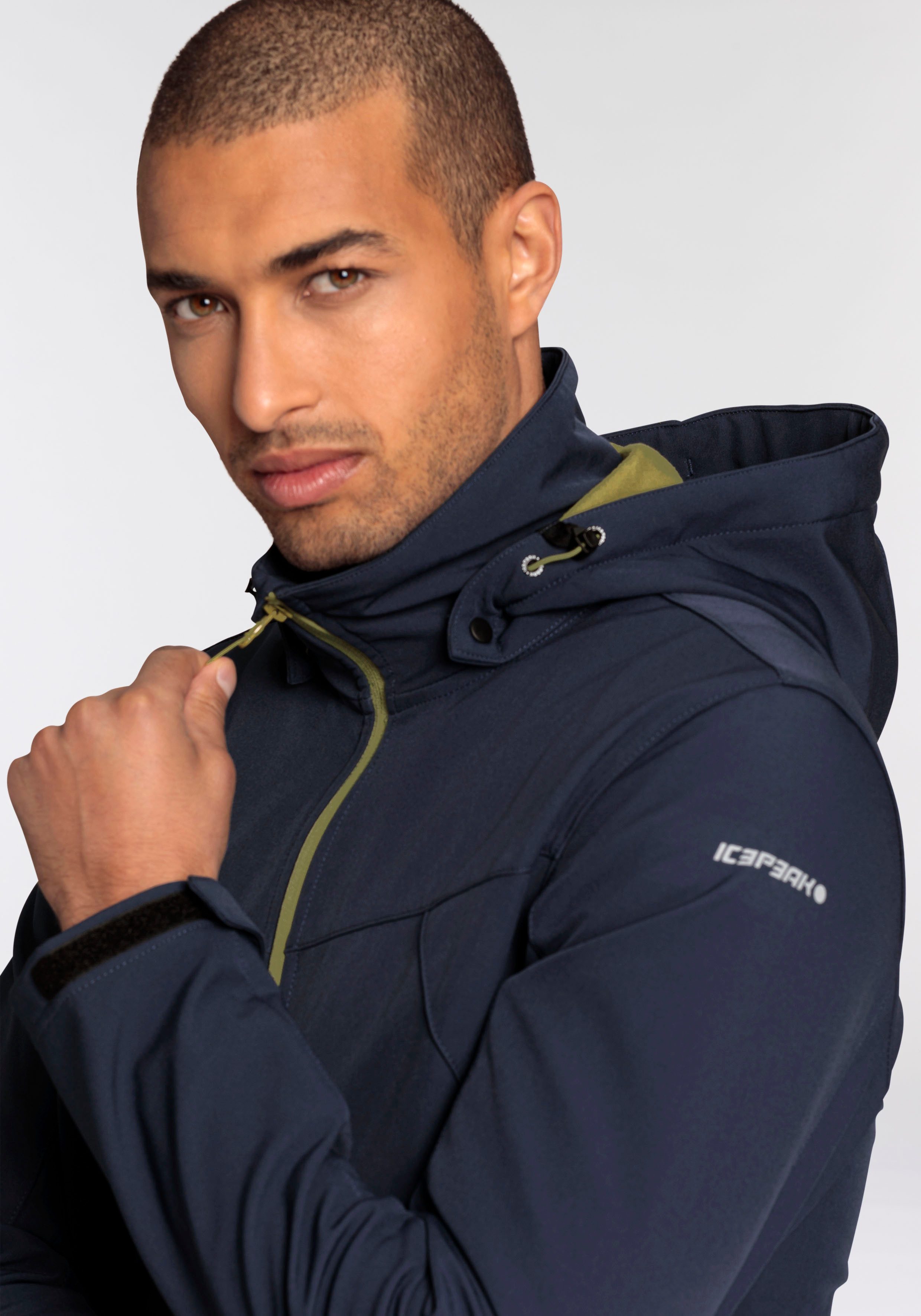Icepeak Softshell-jack BRIMFIELD met stijlvolle logo-opschriften (1 stuk)