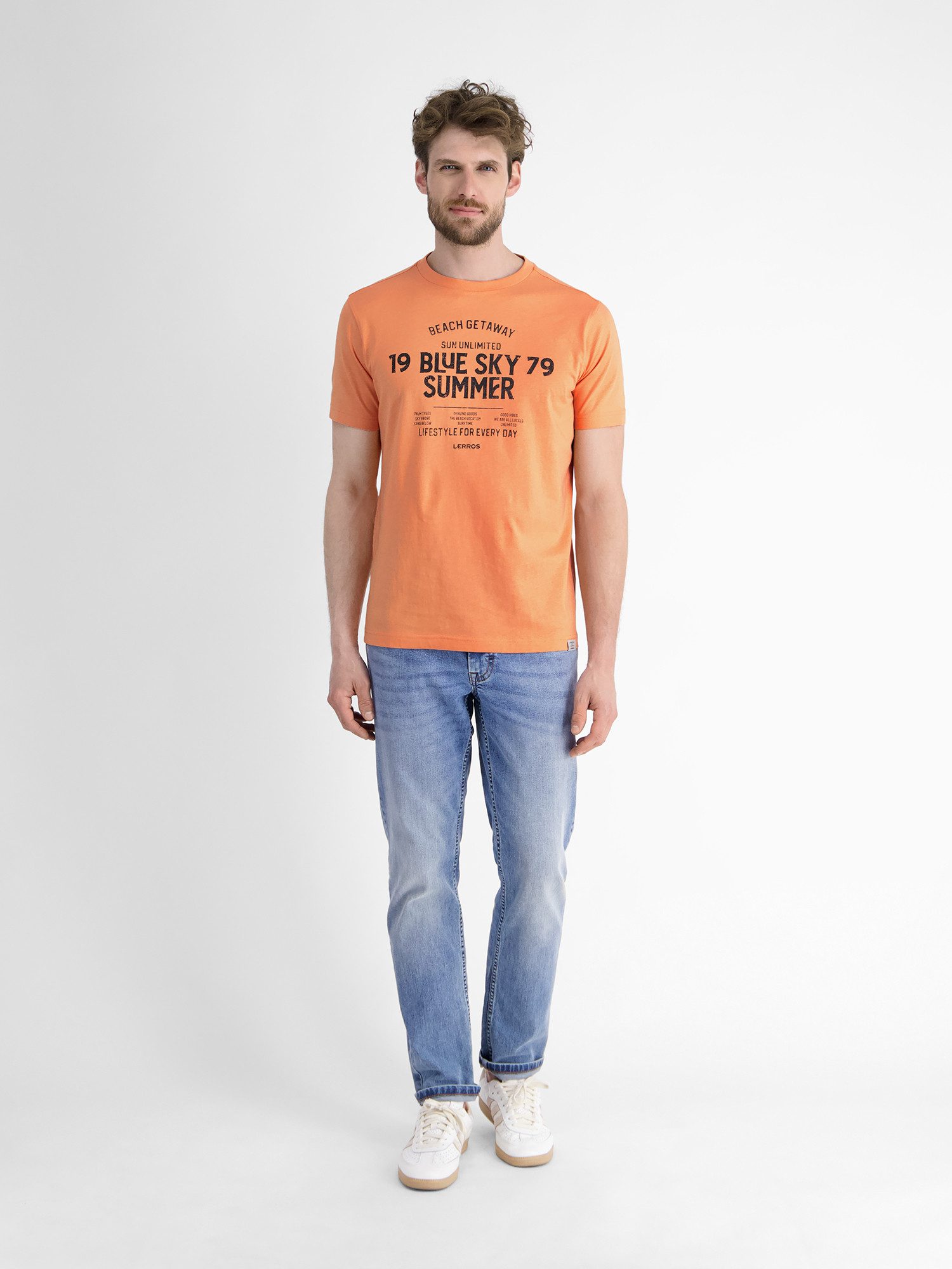 Lerros T-shirt LERROS heren T-shirt met borst-print