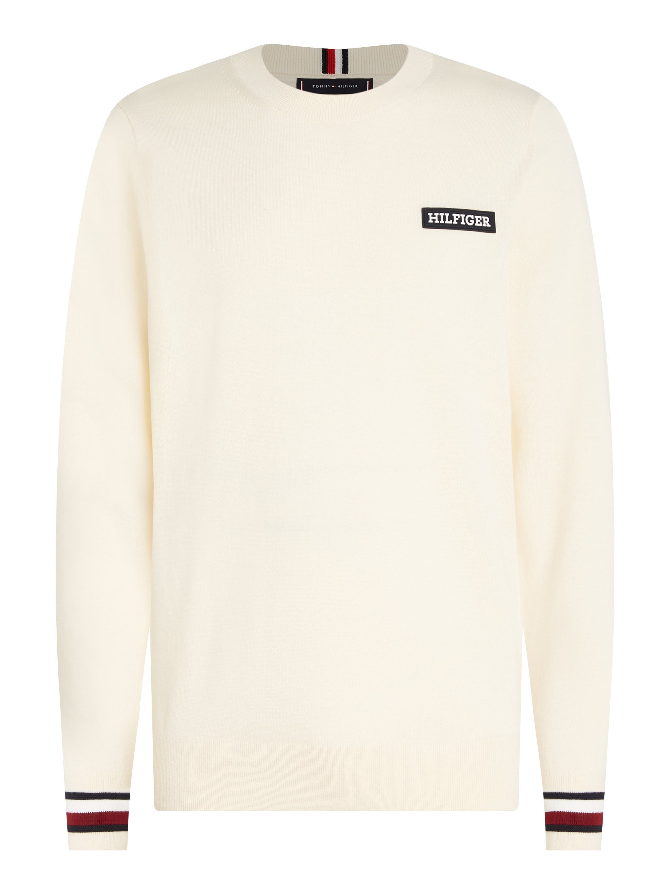 Tommy Hilfiger Gebreide trui GLOBAL STRIPE CREW NK Global-strepen op mouw- en nekafwerking