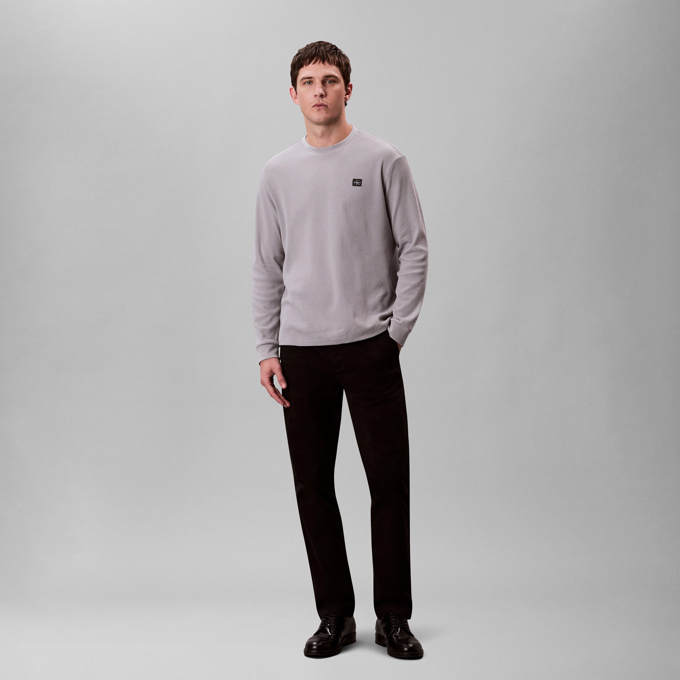 Calvin Klein Shirt met lange mouwen LS WAFFLE BADGE CREWNK TEE