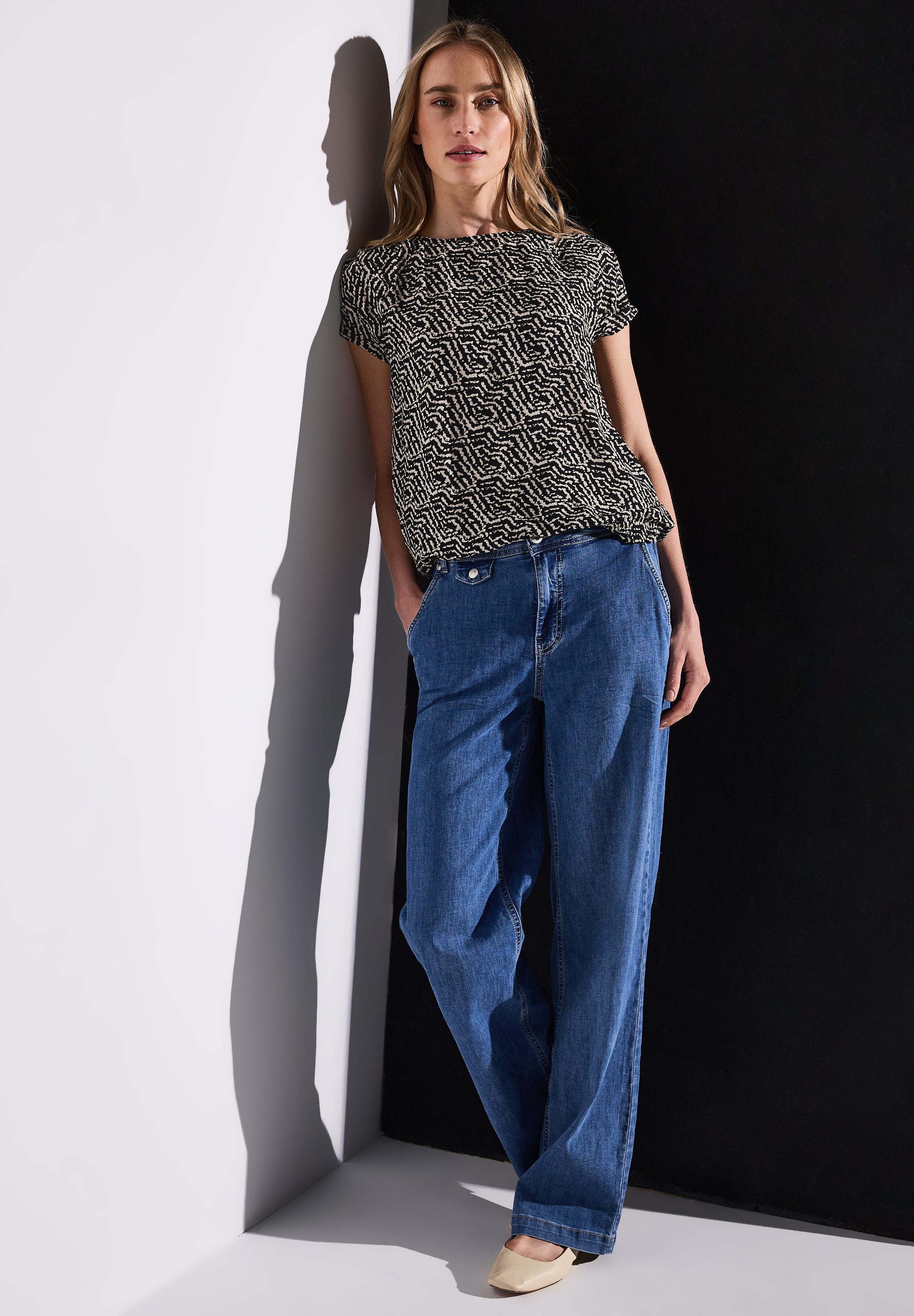 STREET ONE Shirt met print met een bloemmotief
