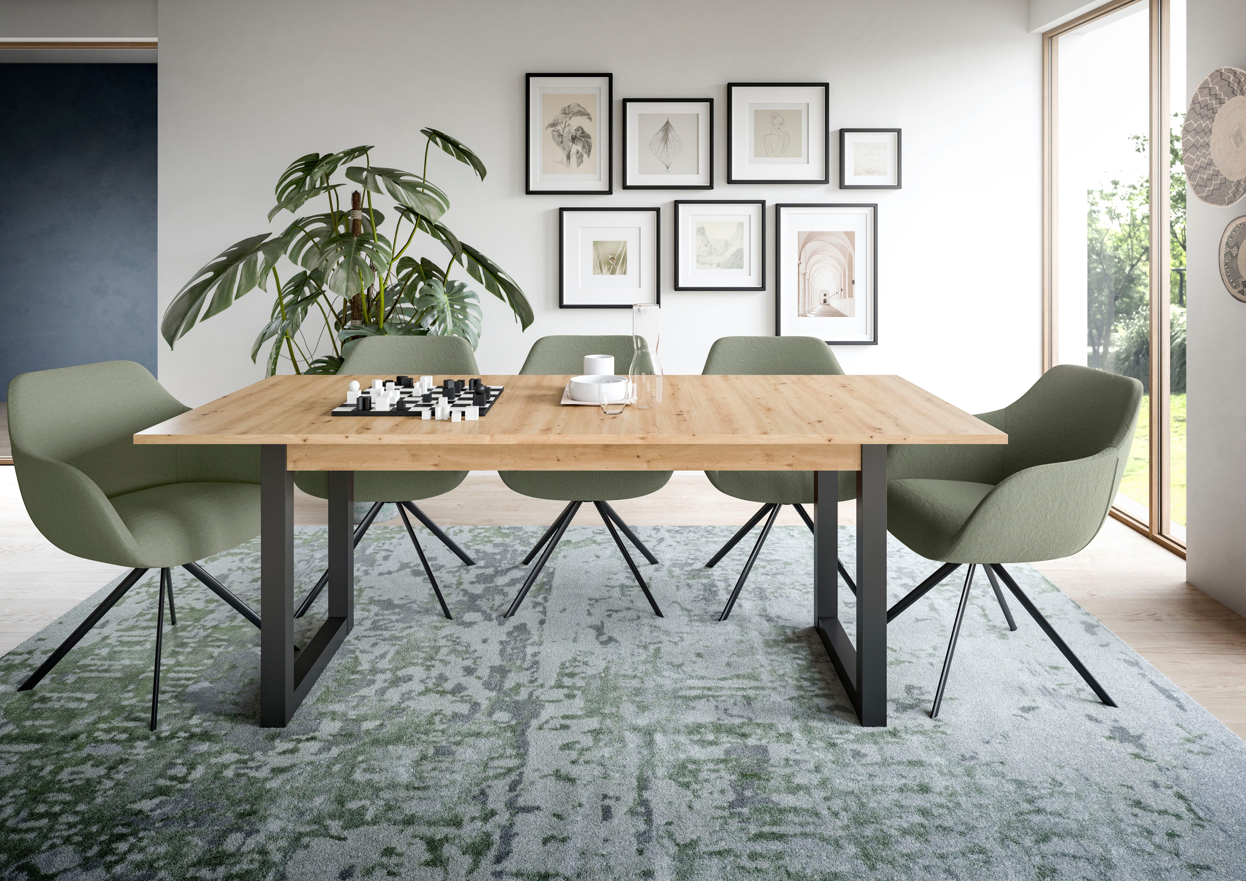INOSIGN Eettafel Rail, uitschuifbaar 150 - 190 cm, inclusief 40 cm inlegplaat