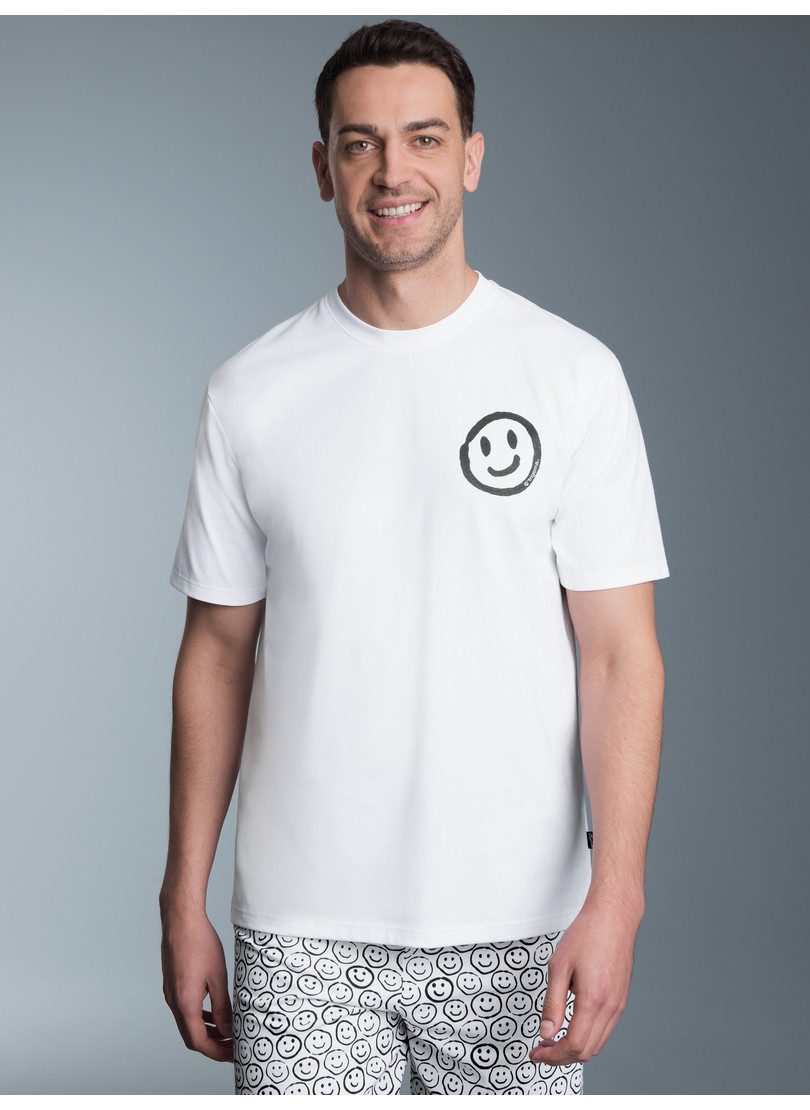 Trigema Pyjama TRIGEMA T-shirt met grappig smiley-printmotief (1-delig)
