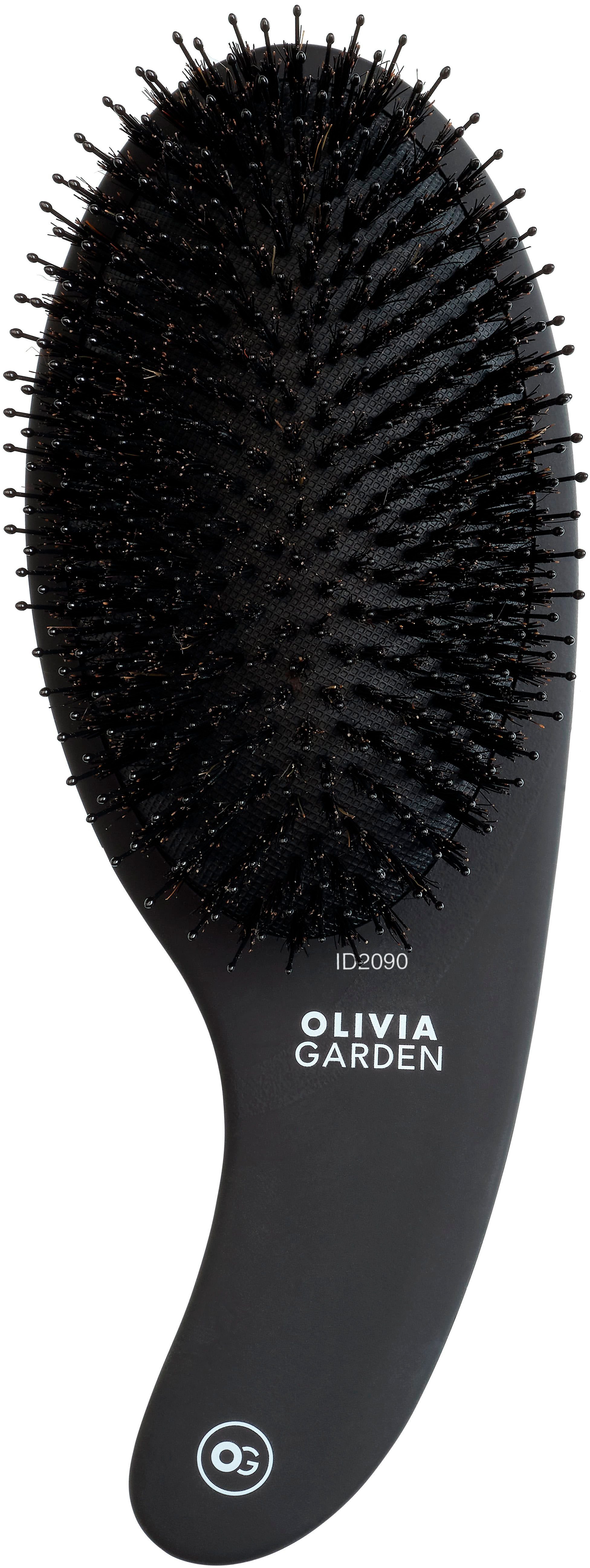 OLIVIA GARDEN Haarborstel EXPERT CARE CURVE varkenshaar & nylon haren mat zwart
