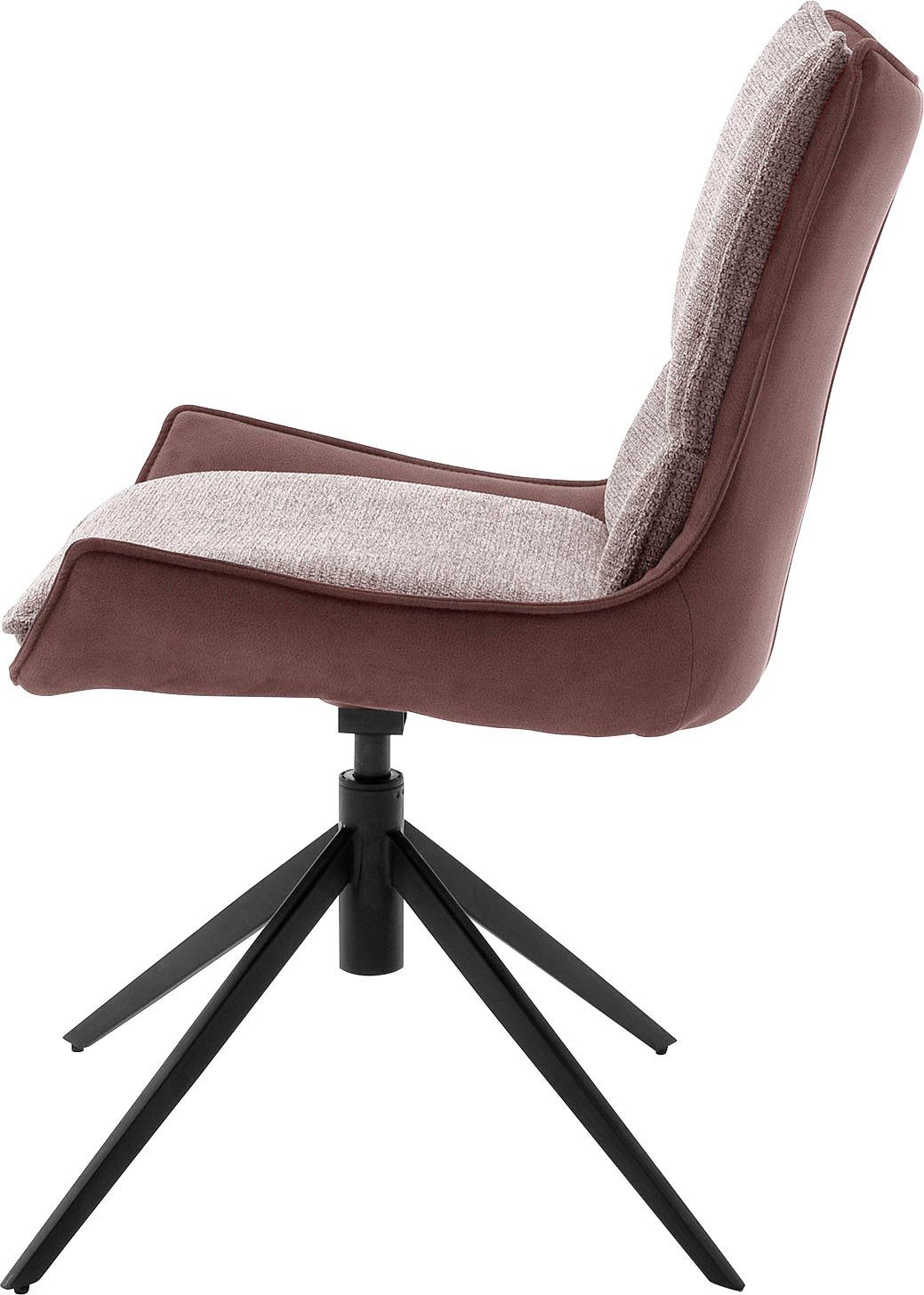 MCA furniture Stoel met 4 poten Kitami Eetkamerstoel draaibaar 360° met nivellering, bekleding, tot 120 kg (set, 2 stuks)