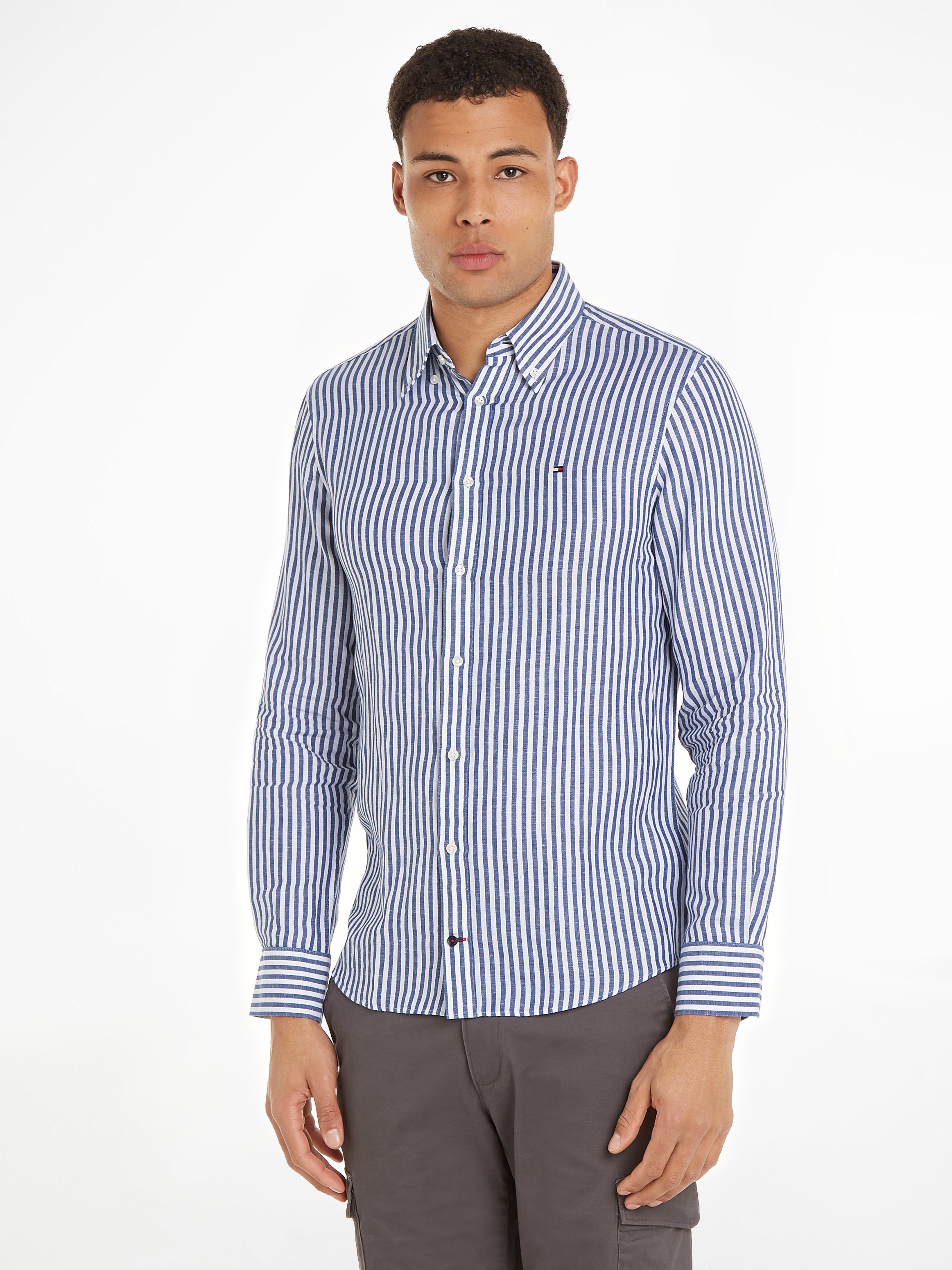 Tommy Hilfiger Overhemd met lange mouwen CL W-COTTON LINEN STRIPE SHIRT