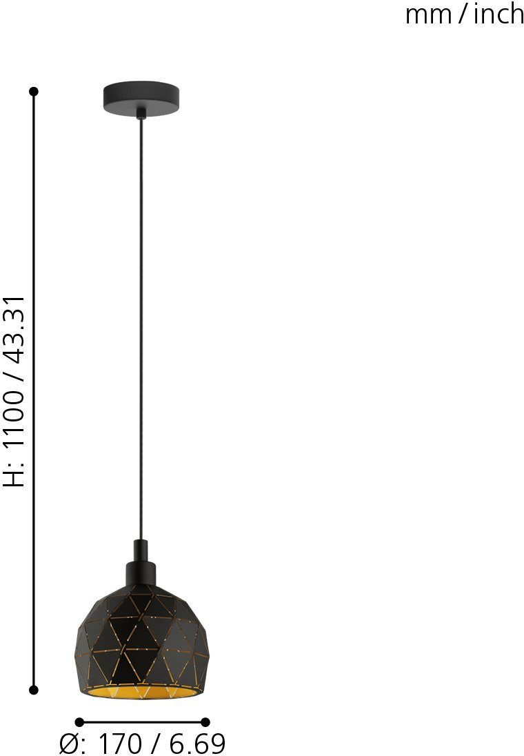 EGLO Hanglamp ROCCAFORTE Hanglamp, dimbaar, kleurwisseling (1 stuk)