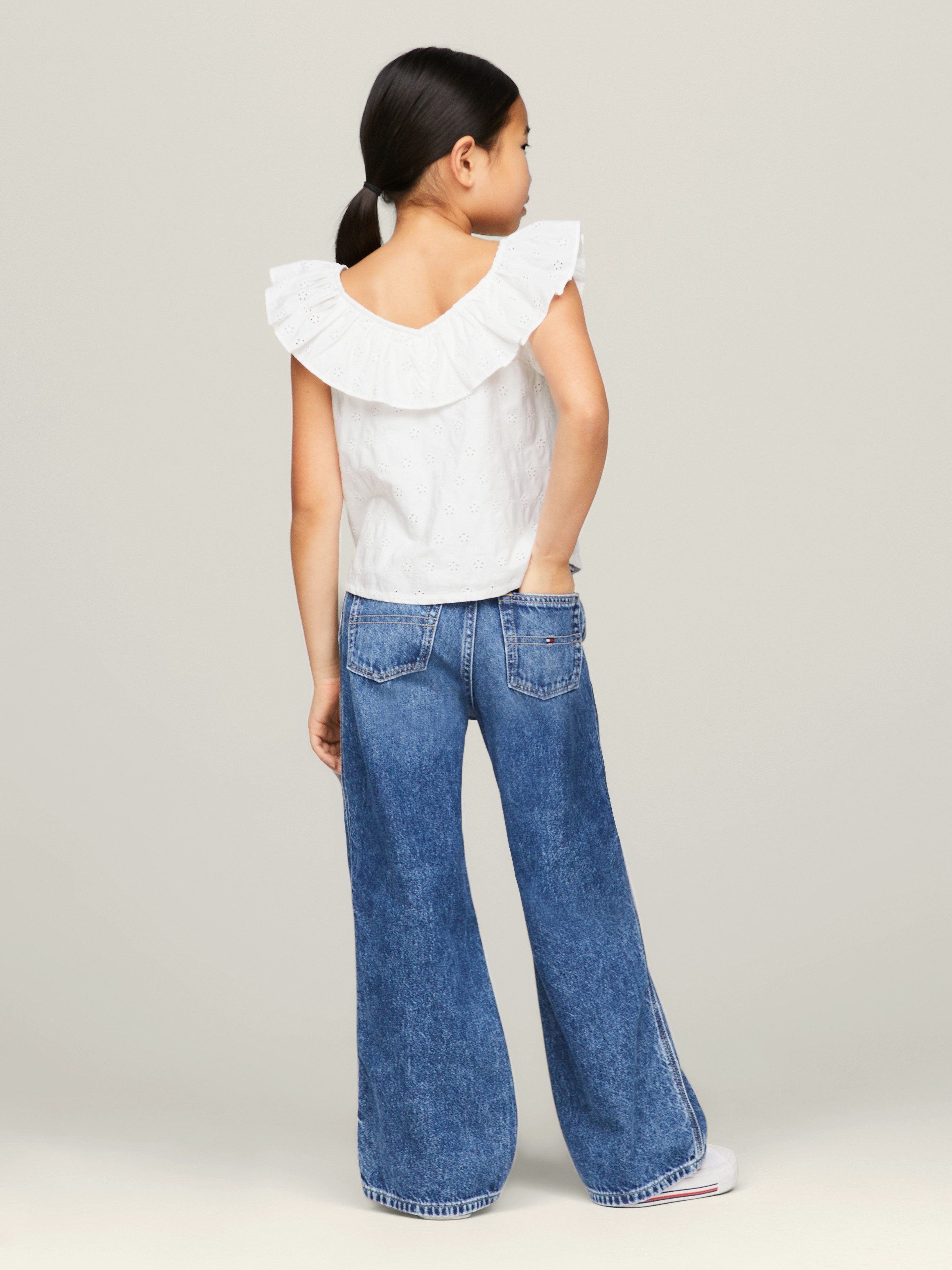 Tommy Hilfiger Babydollshirt BRODERIE ANGLAISE FRILL TOP