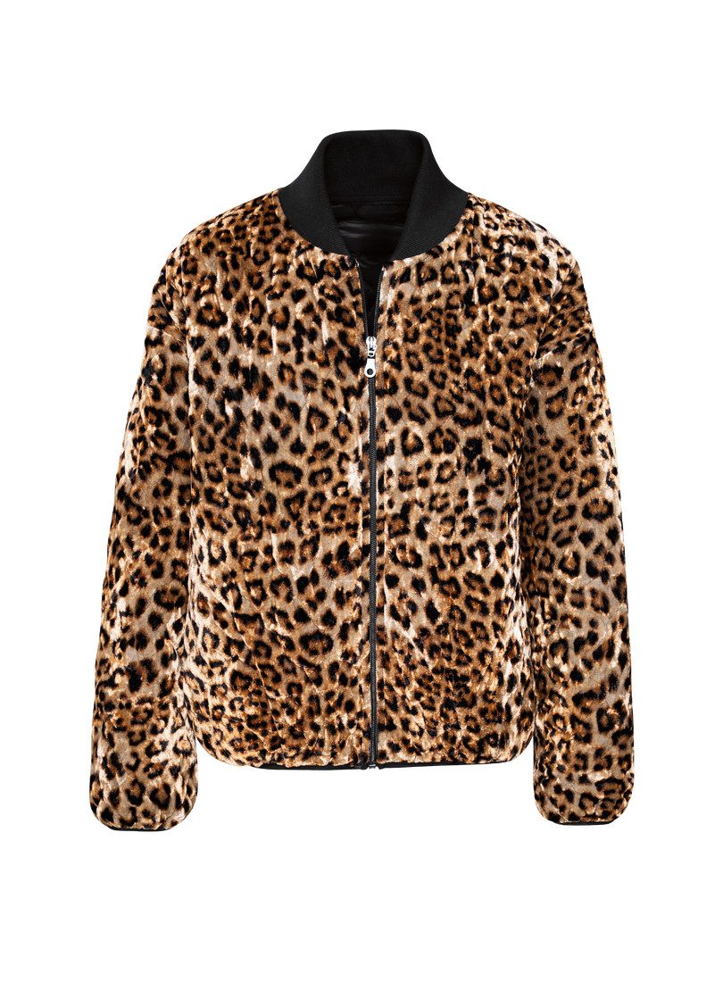 Trigema Sweatvest TRIGEMA Gewatteerde jack met Allover-Leo-print (1-delig)