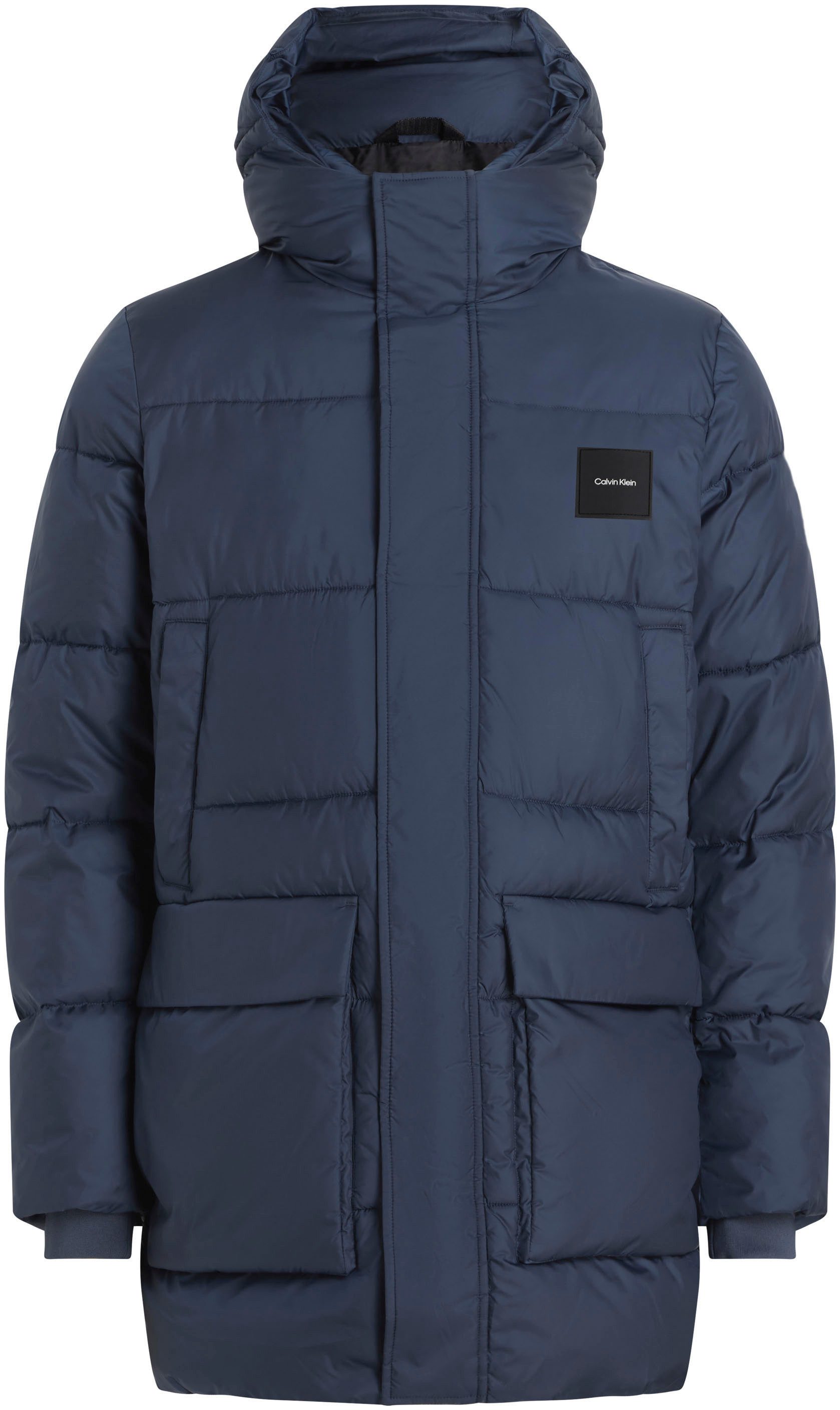 Calvin Klein Korte jas LONG HOODED QUILT PUFFER MW