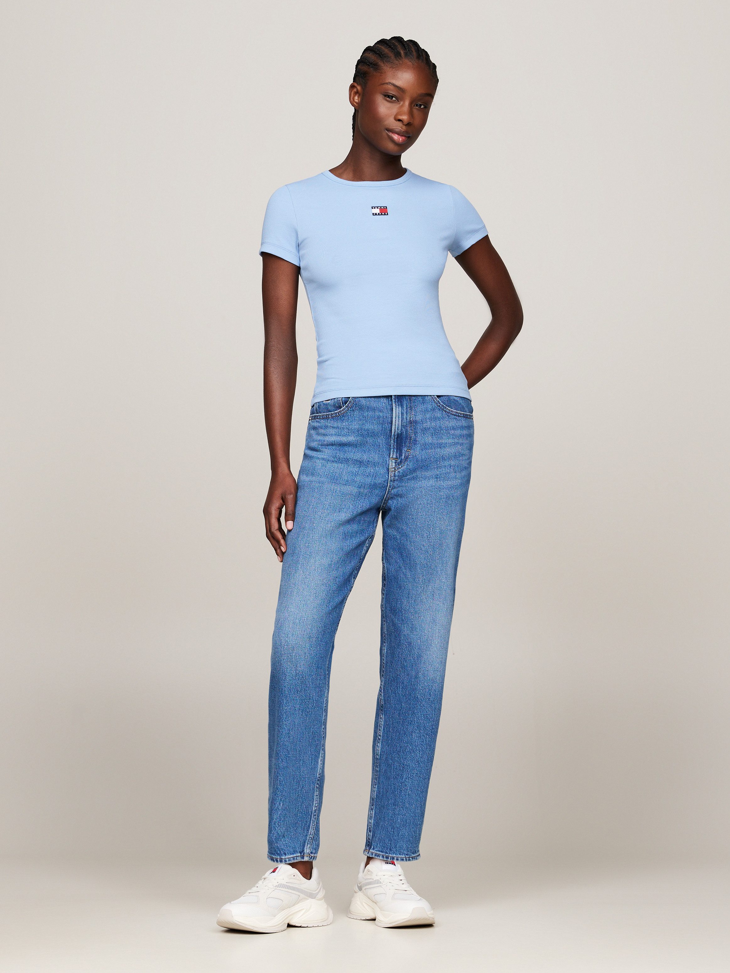 TOMMY JEANS T-shirt TJW SLIM BADGE RIB TEE