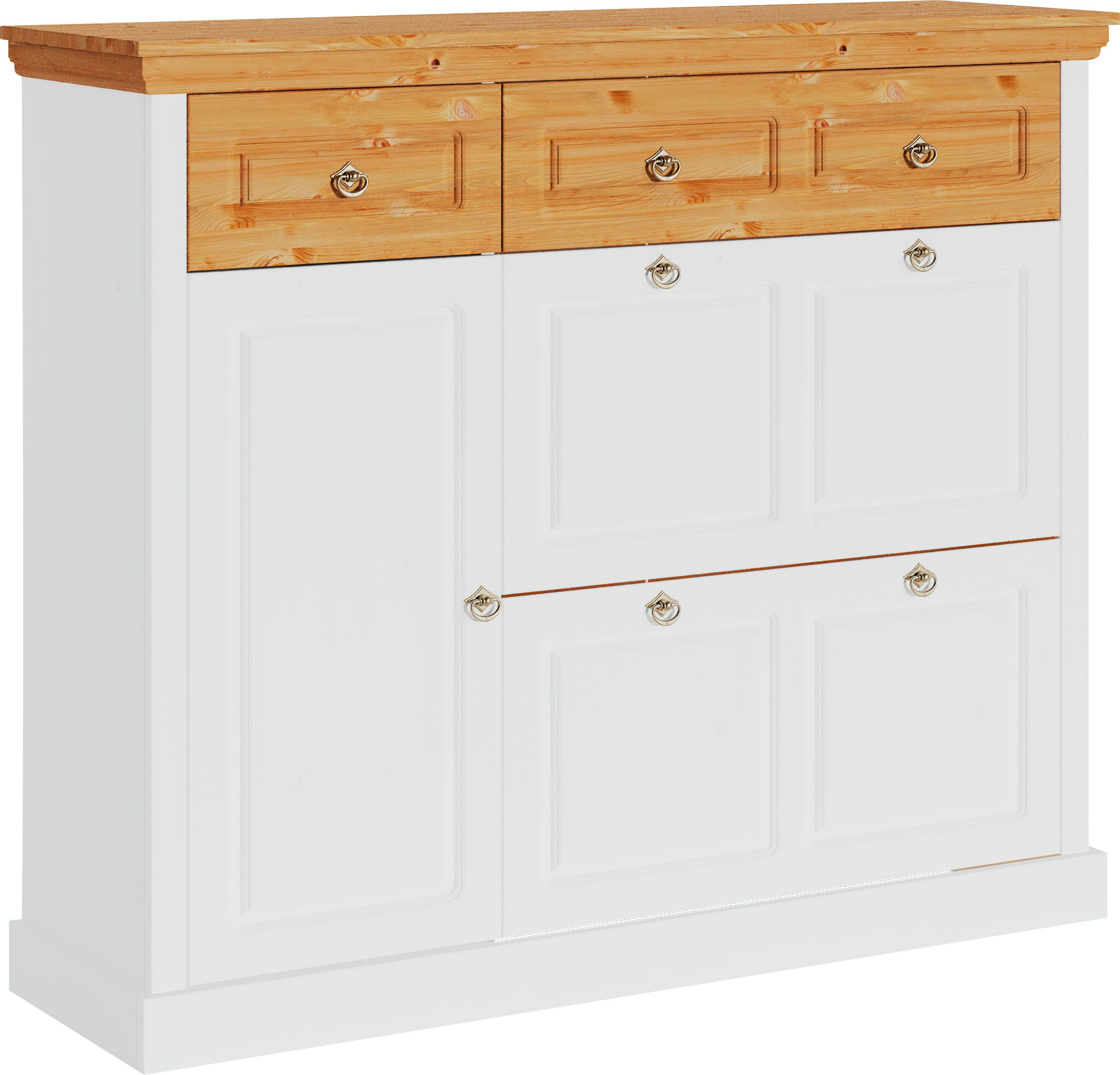 Home affaire Schoenenkast Basilico Schoenenkast, breedte 130 cm, cassette-look, van massief hout, FSC®