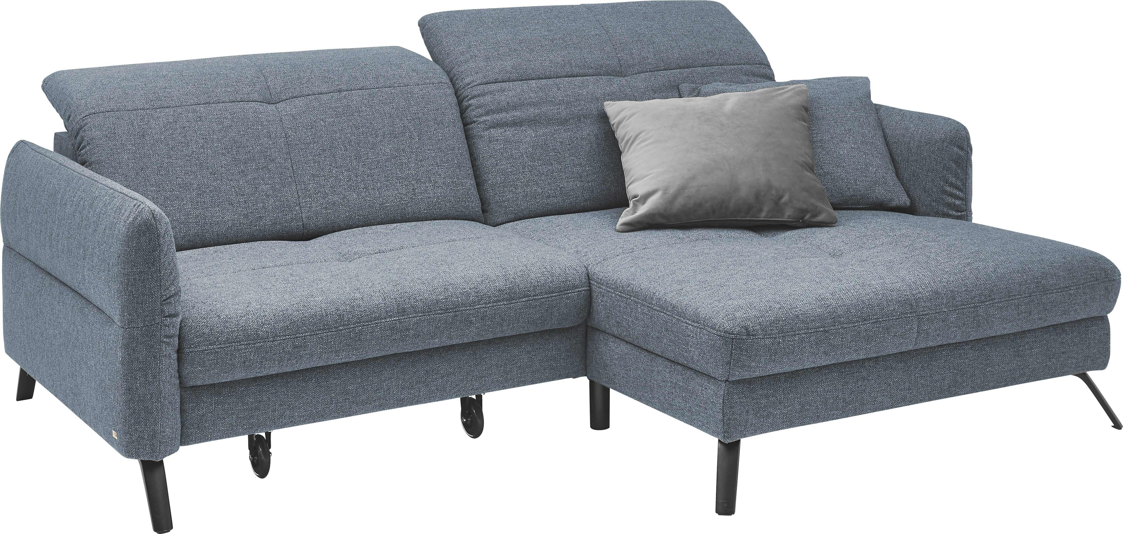 set one by Musterring Hoekbank SO 4400 V optioneel met motorische bedfunctie & hoofdverstelling, voet zwart