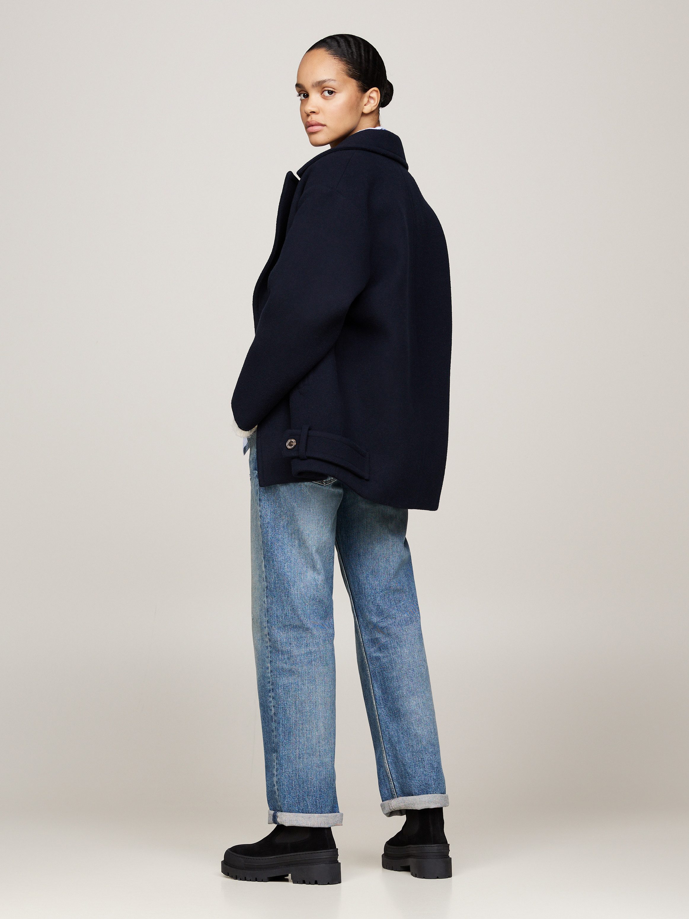 TOMMY JEANS Chelsea-boots TJW FOXING CHELSEA SUEDE blokhak, instap laarzen, enkellaars met kleurrijke aantrekloop
