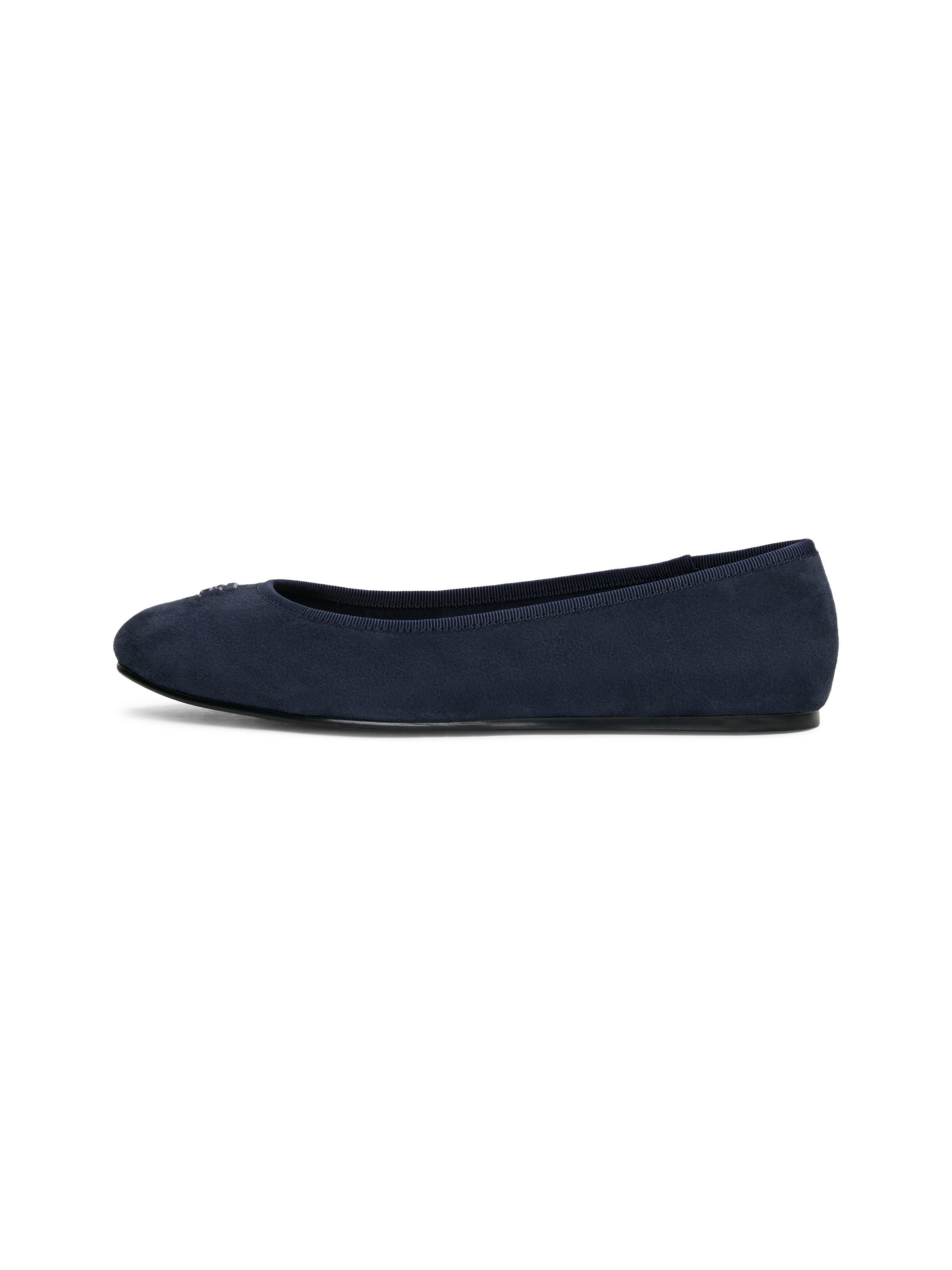 Tommy Hilfiger Ballerina's TH HARDWARE SUEDE BALLERINA , flats, zakelijke schoen, comfortschoen, instapschoen met th-logo