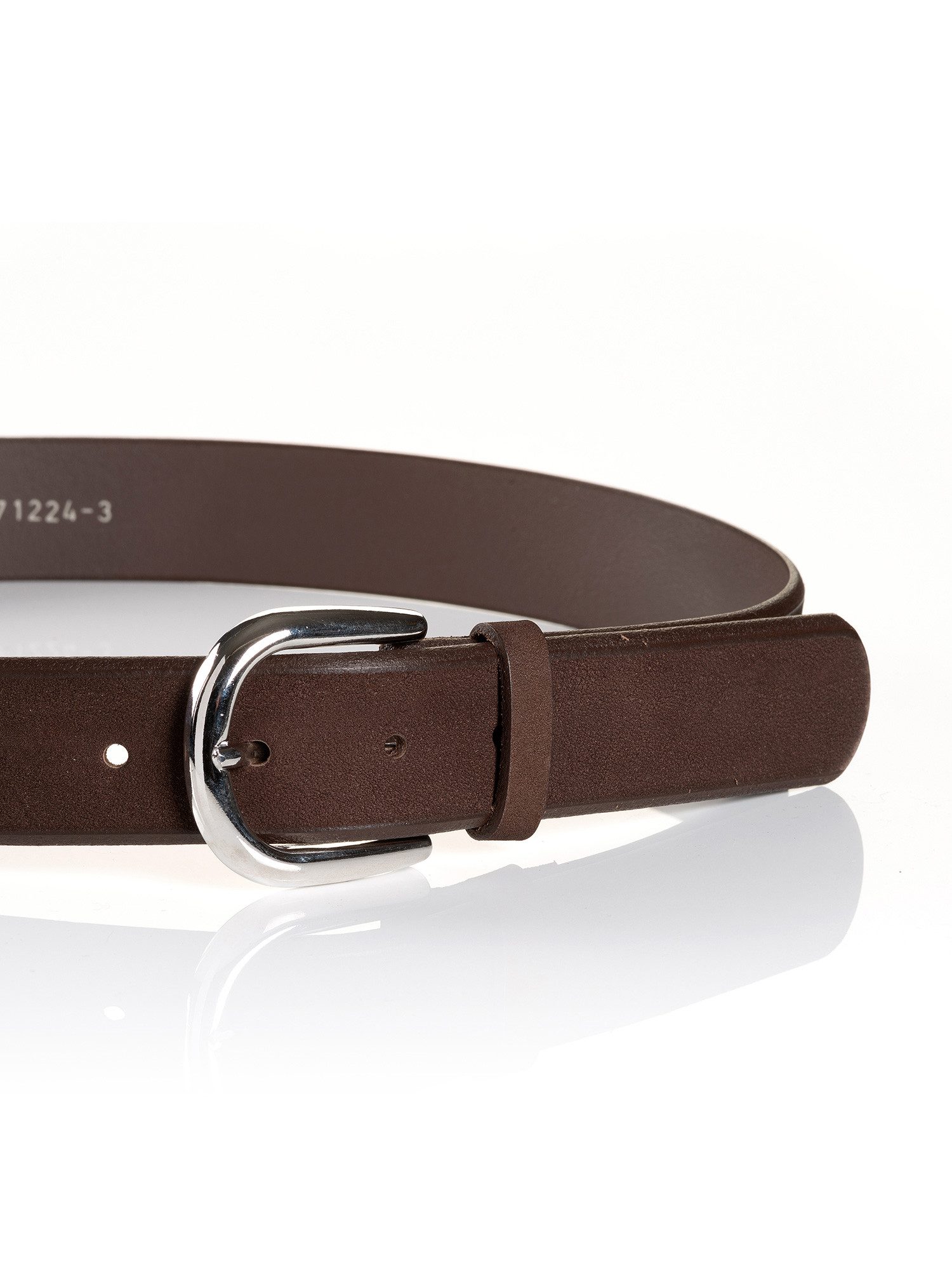 MONTI Leren riem Pavia van nubuckleer met glanzende gesp - 3,5 cm breed
