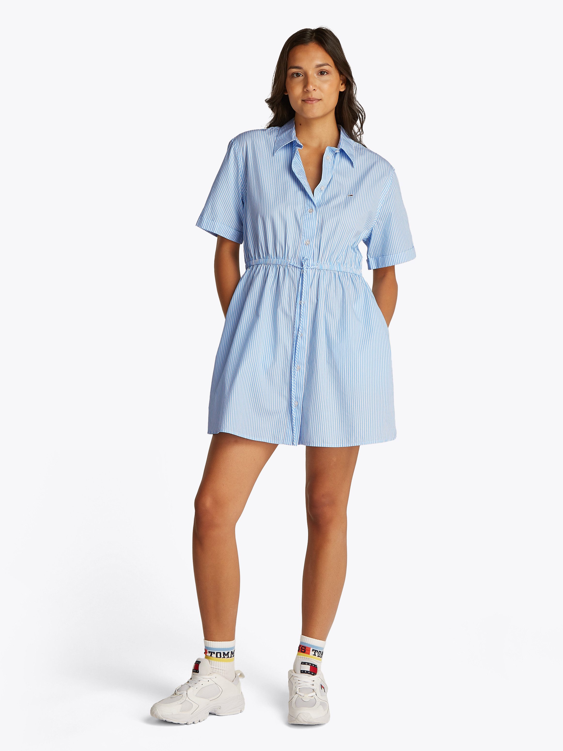 TOMMY JEANS Shirtjurk TJW MINI STRIPE SHIRT DRESS
