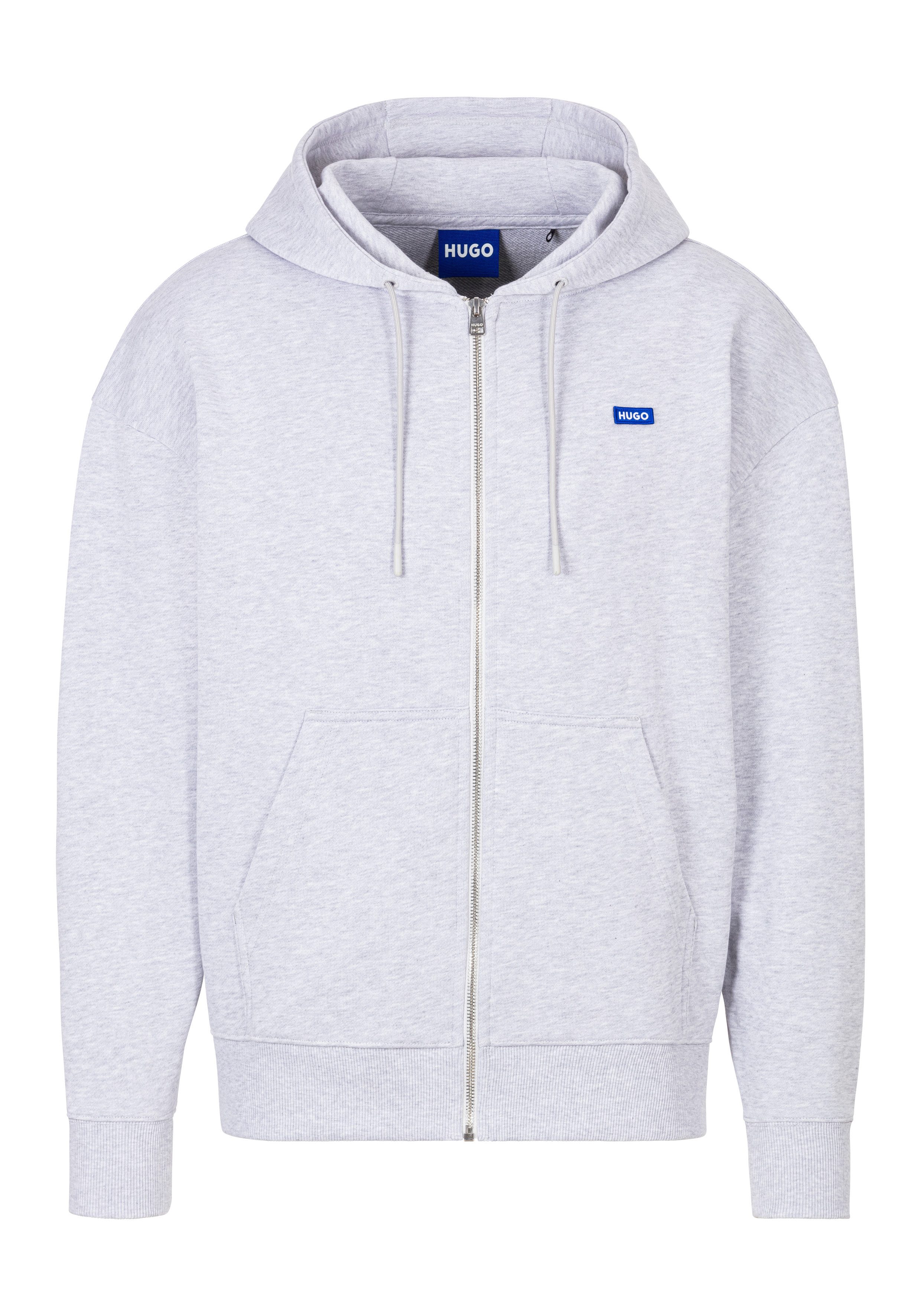 HUGO Blue Sweatvest Doa met capuchon, logo-badge