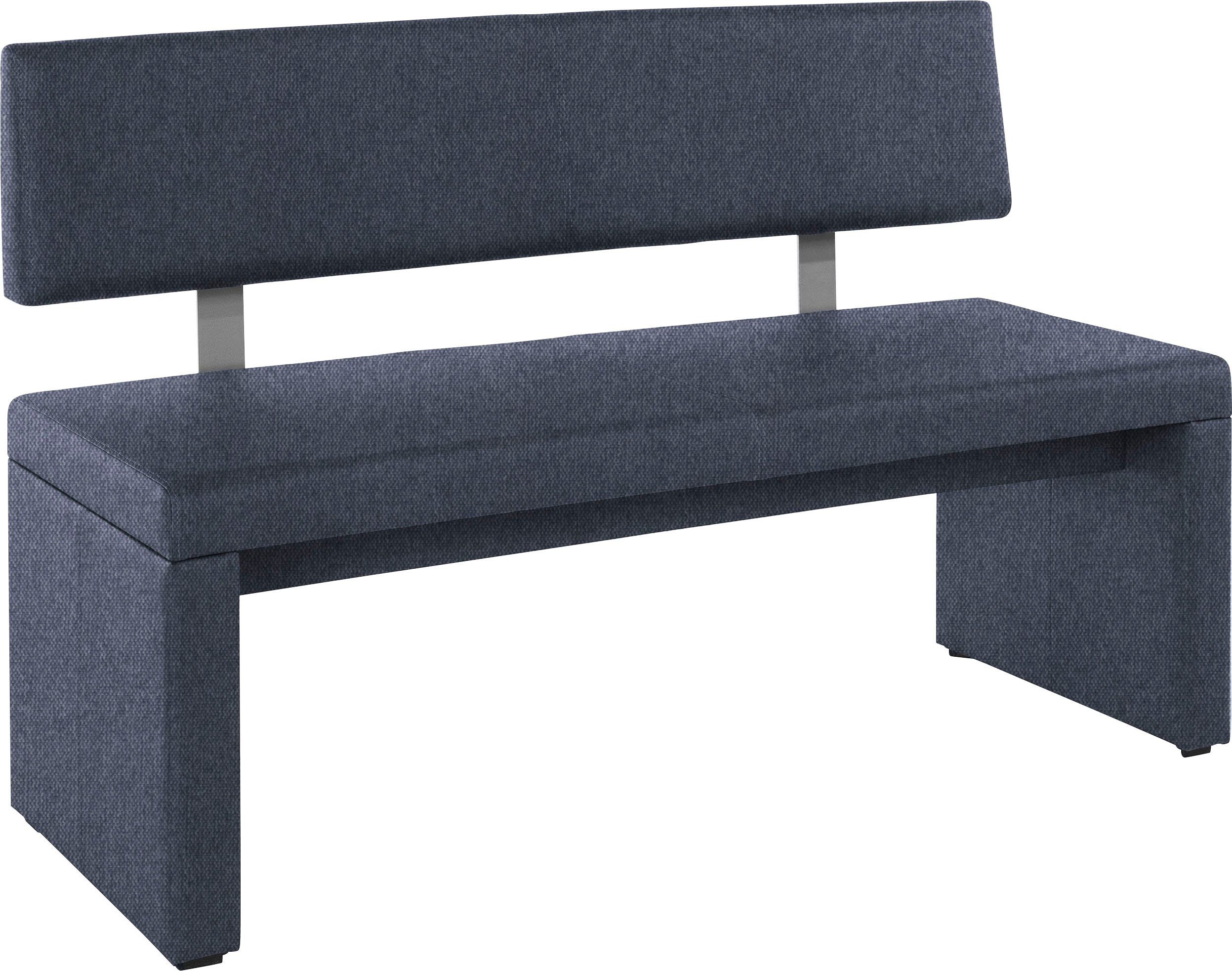 Home affaire Zitbank Charissa met leuning, breedte 140, 160 of 180 cm blauw, eetbanken, Structuurstof