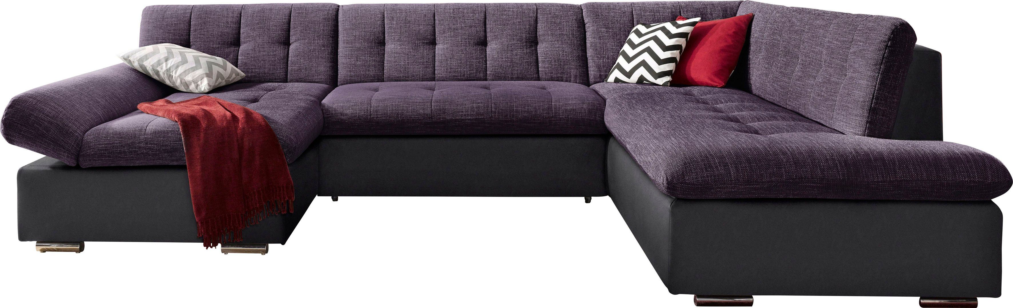 TRENDMANUFAKTUR Zithoek Reggae modern en comfortabel, actuele materiaalcombinatie, U-vorm