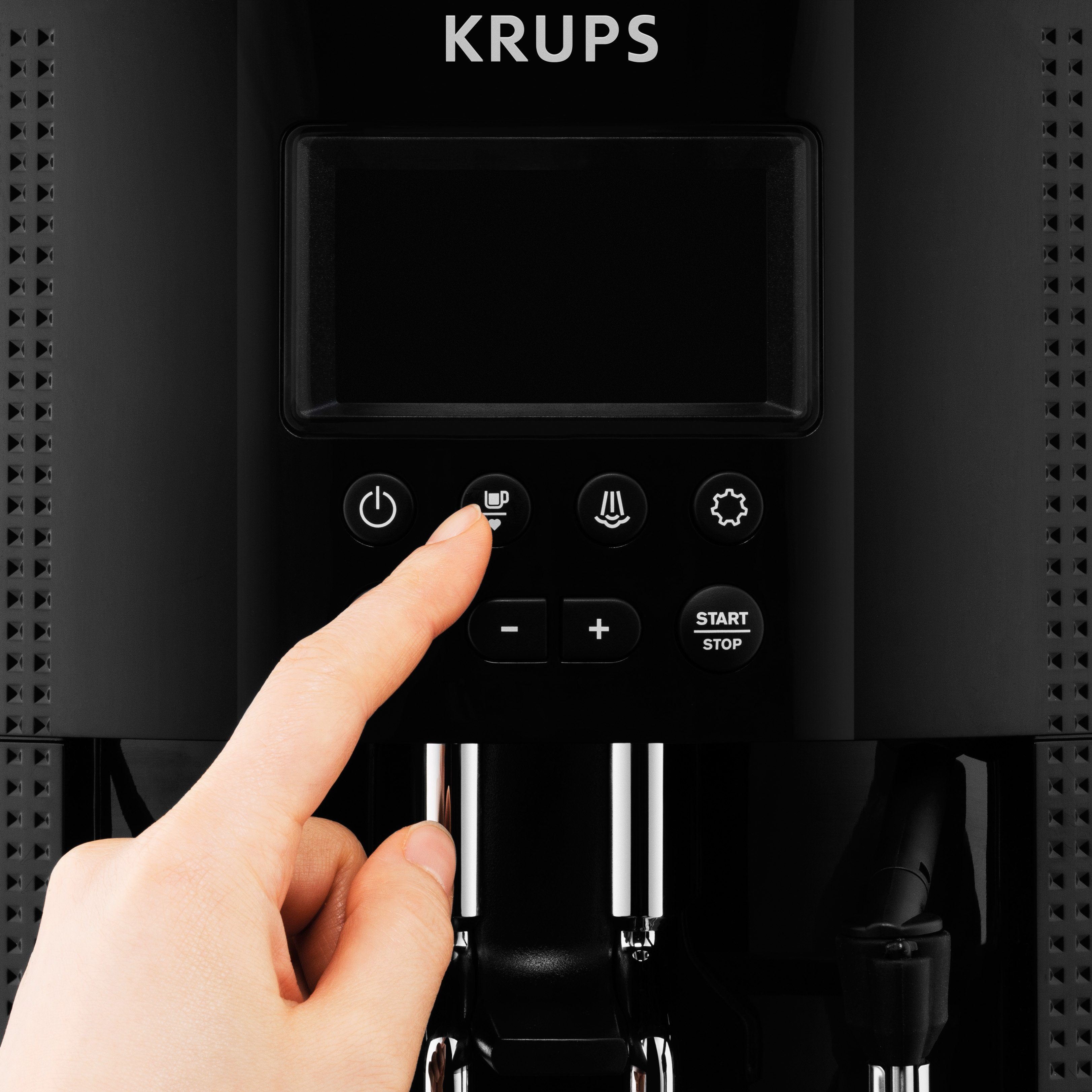 Krups Volautomatisch koffiezetapparaat EA8150, Arabica display, lcd-display, geheugenmodus, stoomtuit voor cappuccino