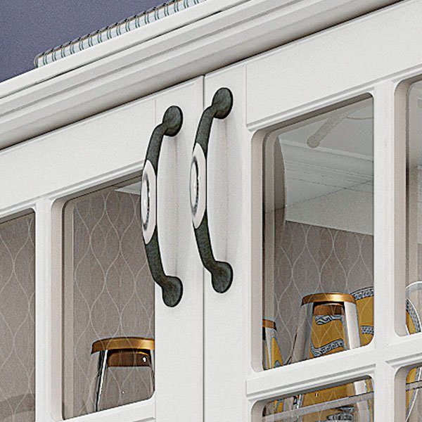 Home affaire Vitrinekast Evergreen Uv gelakt, deur met veiligheidsglas en soft-closefunctie
