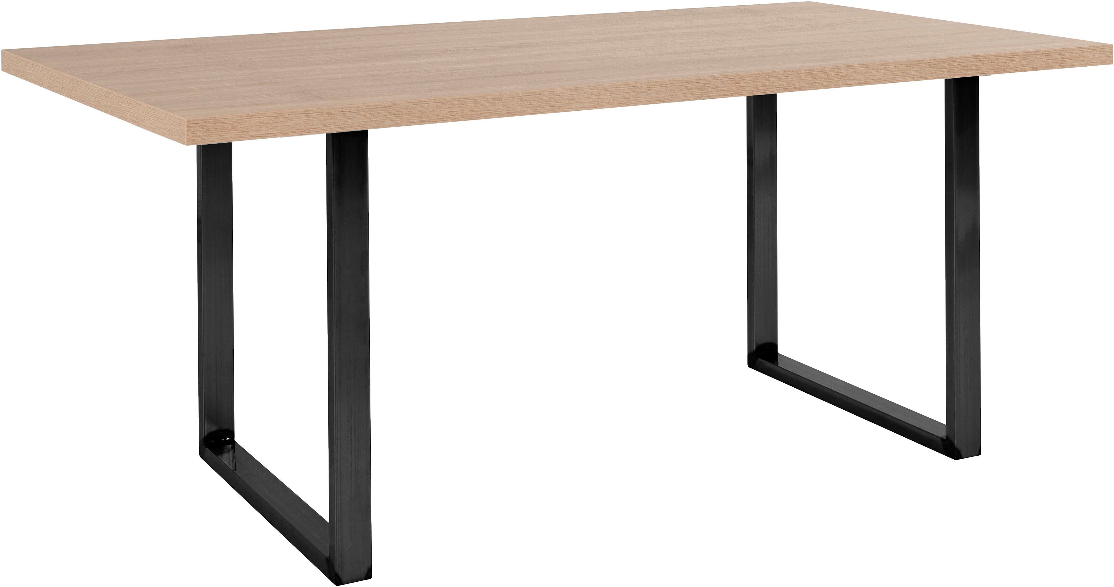 FORTE Eettafel Breedte 160 cm, beugelonderstel in industriële look