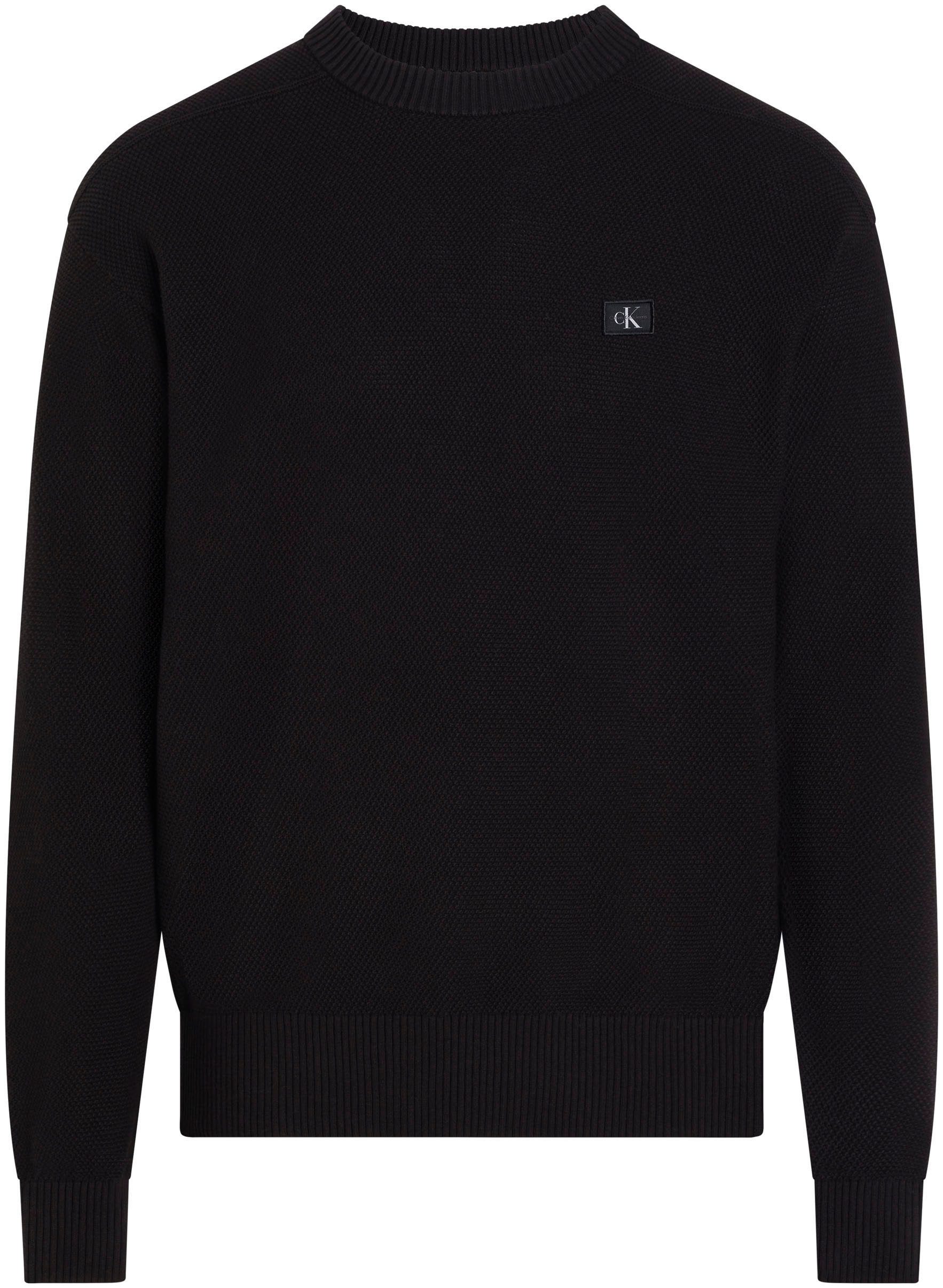 Calvin Klein Trui met ronde hals CASUAL TEXTURE SWEATER Logoborduring, ronde hals