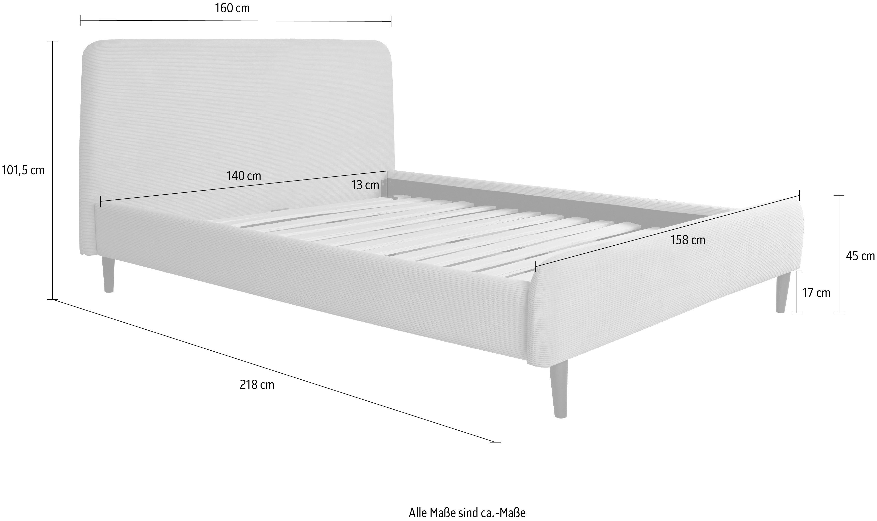 Home affaire Gestoffeerd bed Sambre inclusief lattenbodem, verkrijgbaar in 140 & 180 cm breedte