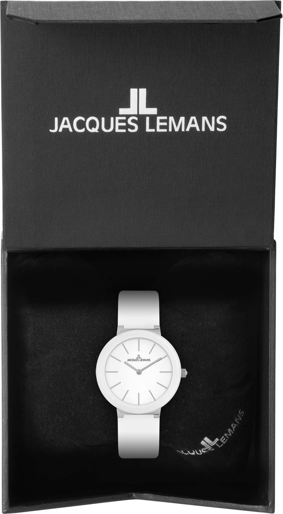 Jacques Lemans Kwartshorloge Monaco, 42-9B Polshorloge, dameshorloge, crystexglas, leren armband