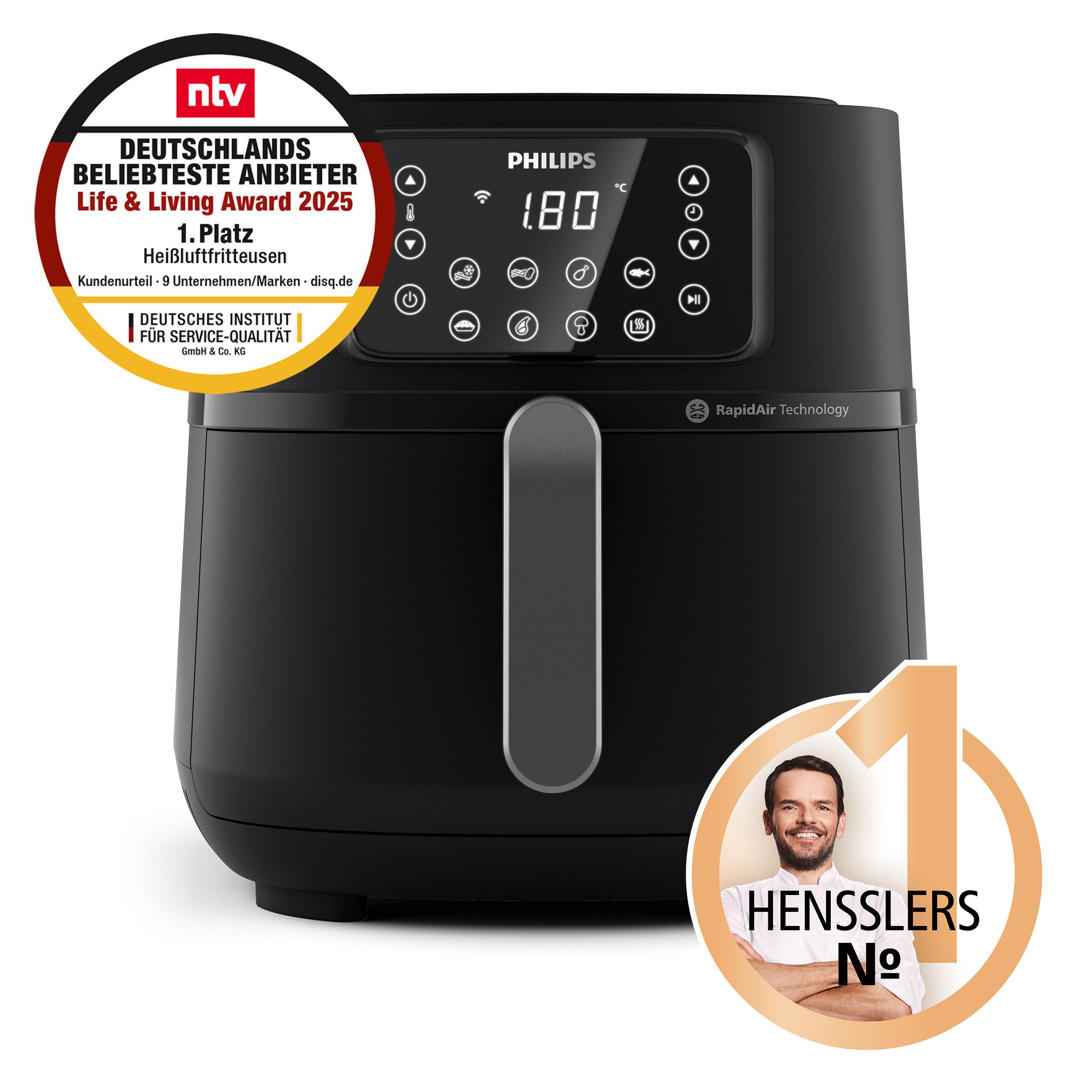 Philips Airfryer XXL HD9285/96, 7,2 l met 7 instellingen, warmhoudfunctie en wifi-connectiviteit