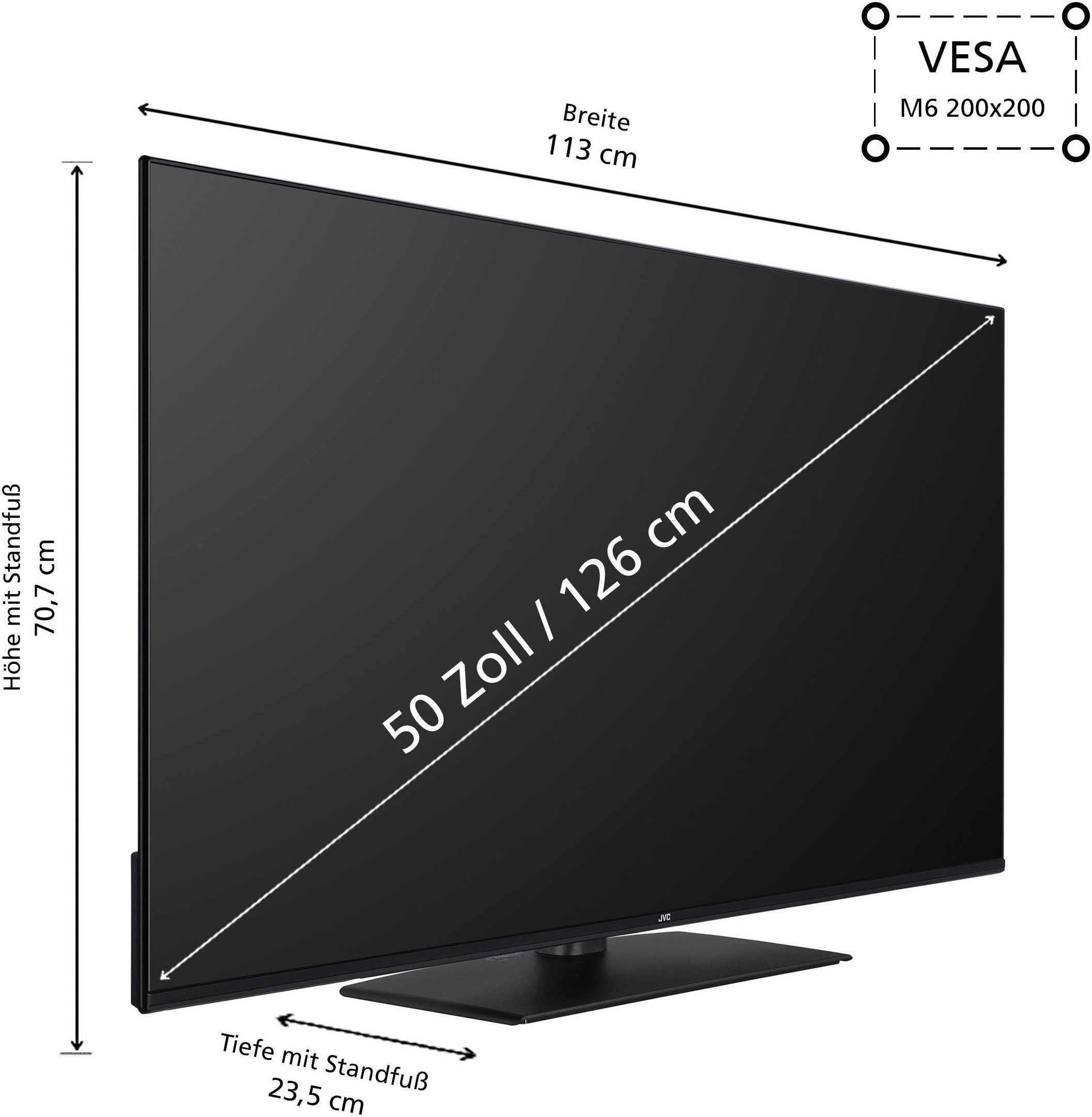 JVC QLED-TV, 126 cm / 50", 4K Ultra HD, Smart TV