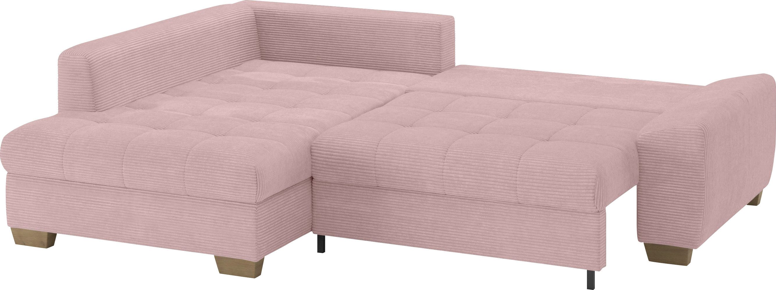 Mr. Couch Hoekbank Nikita II, L-vorm, tot 140kg per zitplaats belastbaar met koudschuim bekleding, optioneel met bed en bedlade