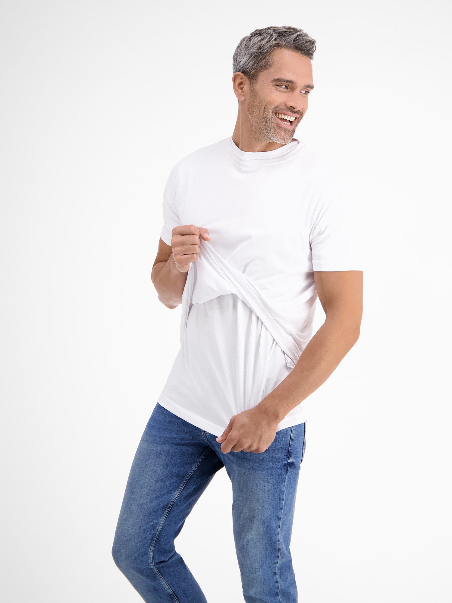 Lerros T-shirt LERROS dubbelpack T-shirt ronde hals in premium katoenkwaliteit